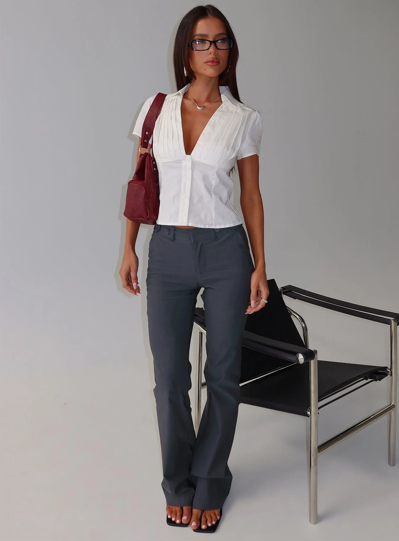 Dariana Flare Pant Charcoal - Image 8