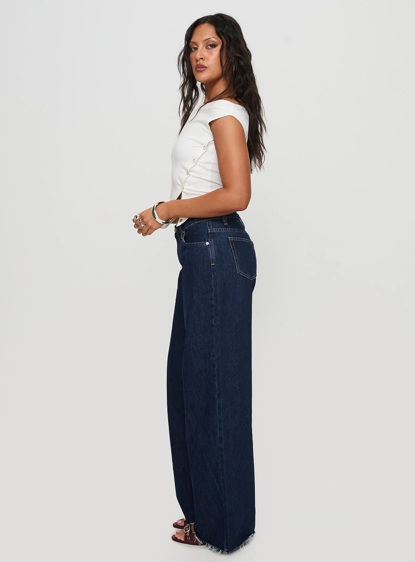 Darla Low Rise Straight Leg Jean Dark Blue Wash Petite - Image 4