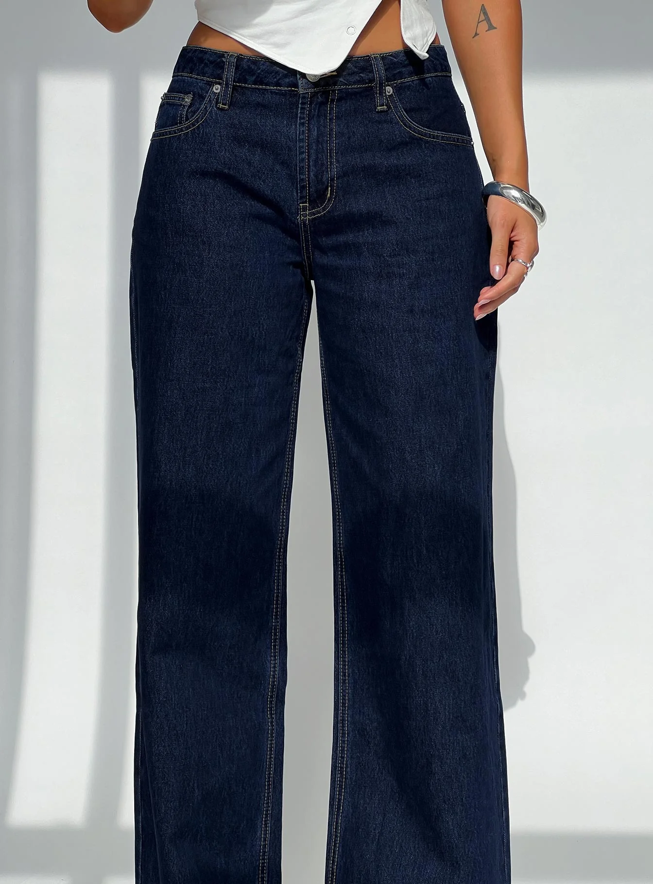 Darla Low Rise Straight Leg Jean Dark Blue Wash Petite - Image 8