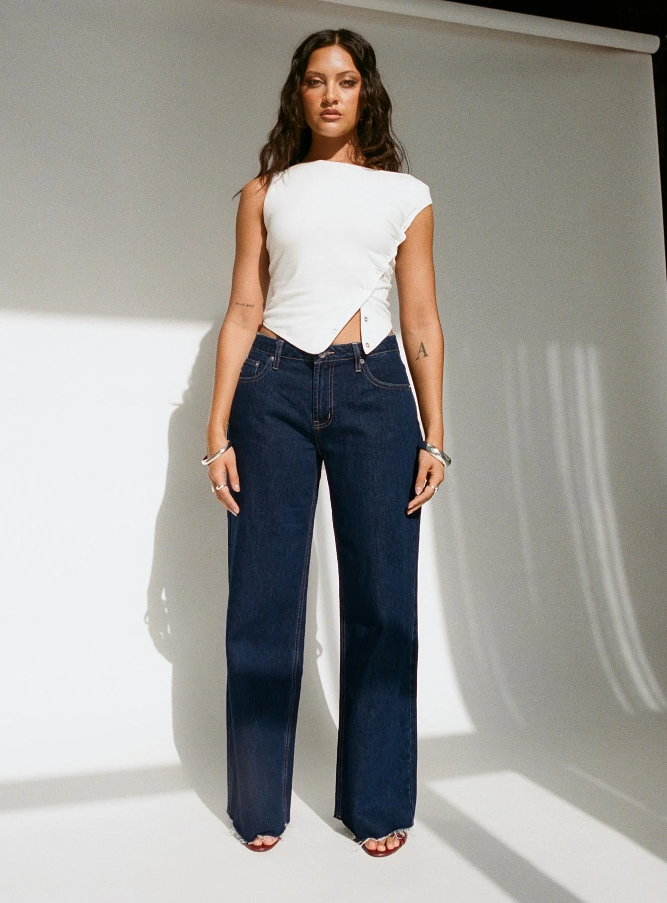 Darla Low Rise Straight Leg Jean Dark Blue Wash Petite - Image 9