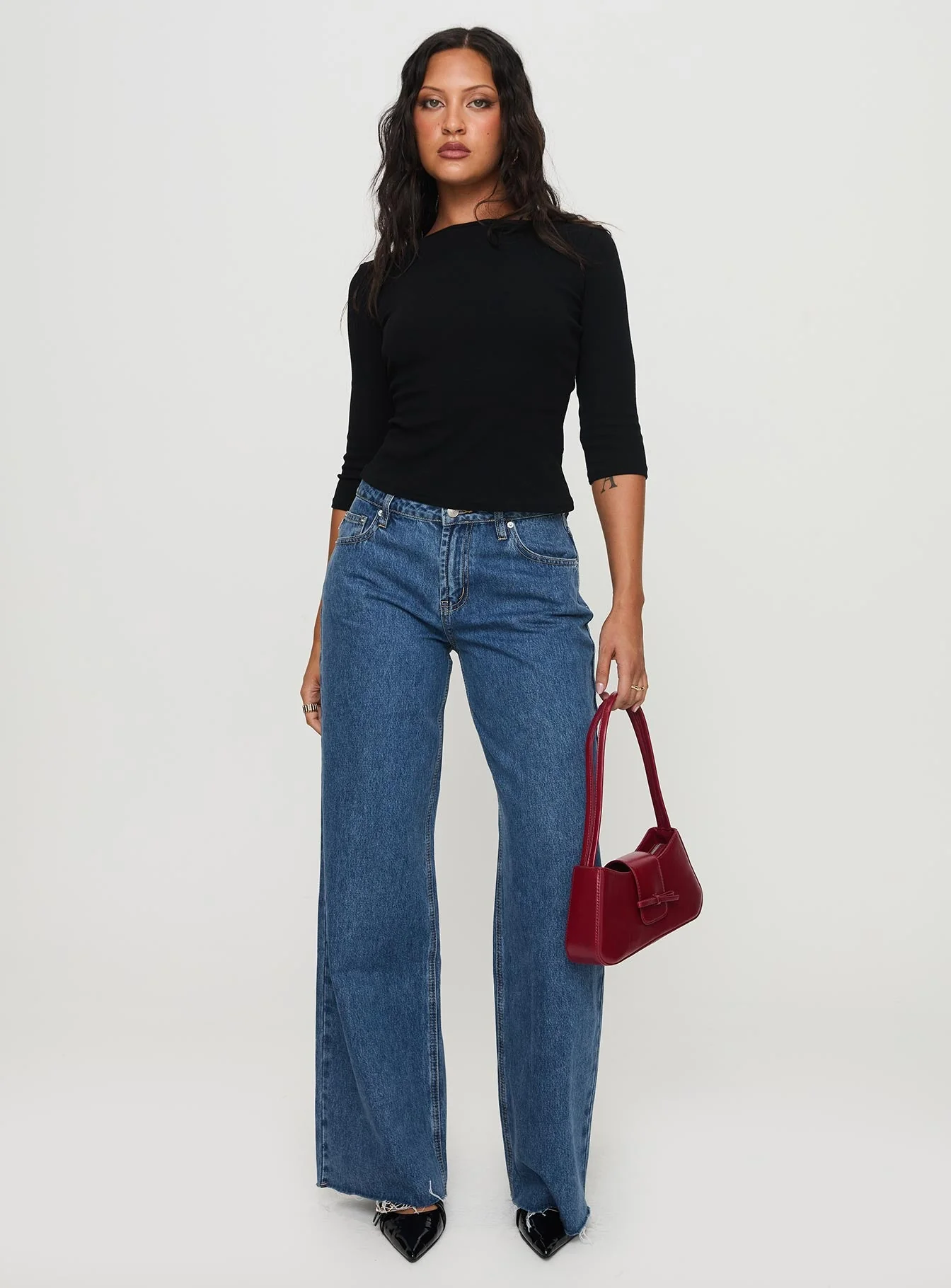 Darla Low Rise Straight Leg Jeans Mid Wash - Image 3
