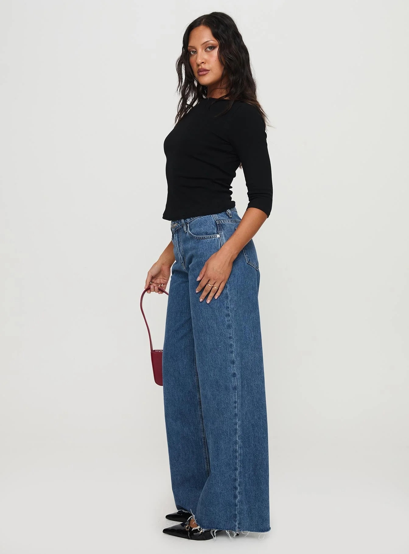 Darla Low Rise Straight Leg Jeans Mid Wash - Image 4