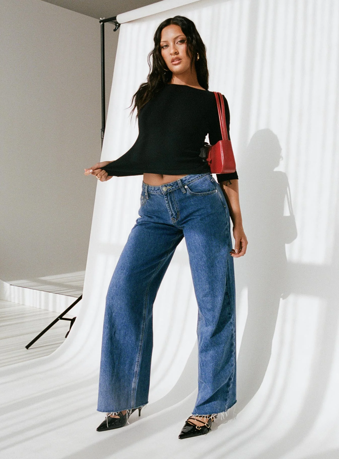 Darla Low Rise Straight Leg Jeans Mid Wash - Image 8