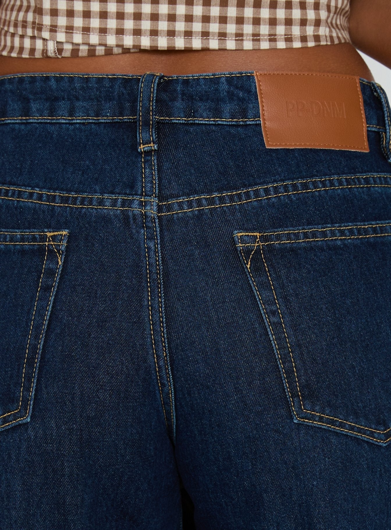 Darla Low Rise Straight Leg Cuff Jean Dark Blue Wash - Image 6