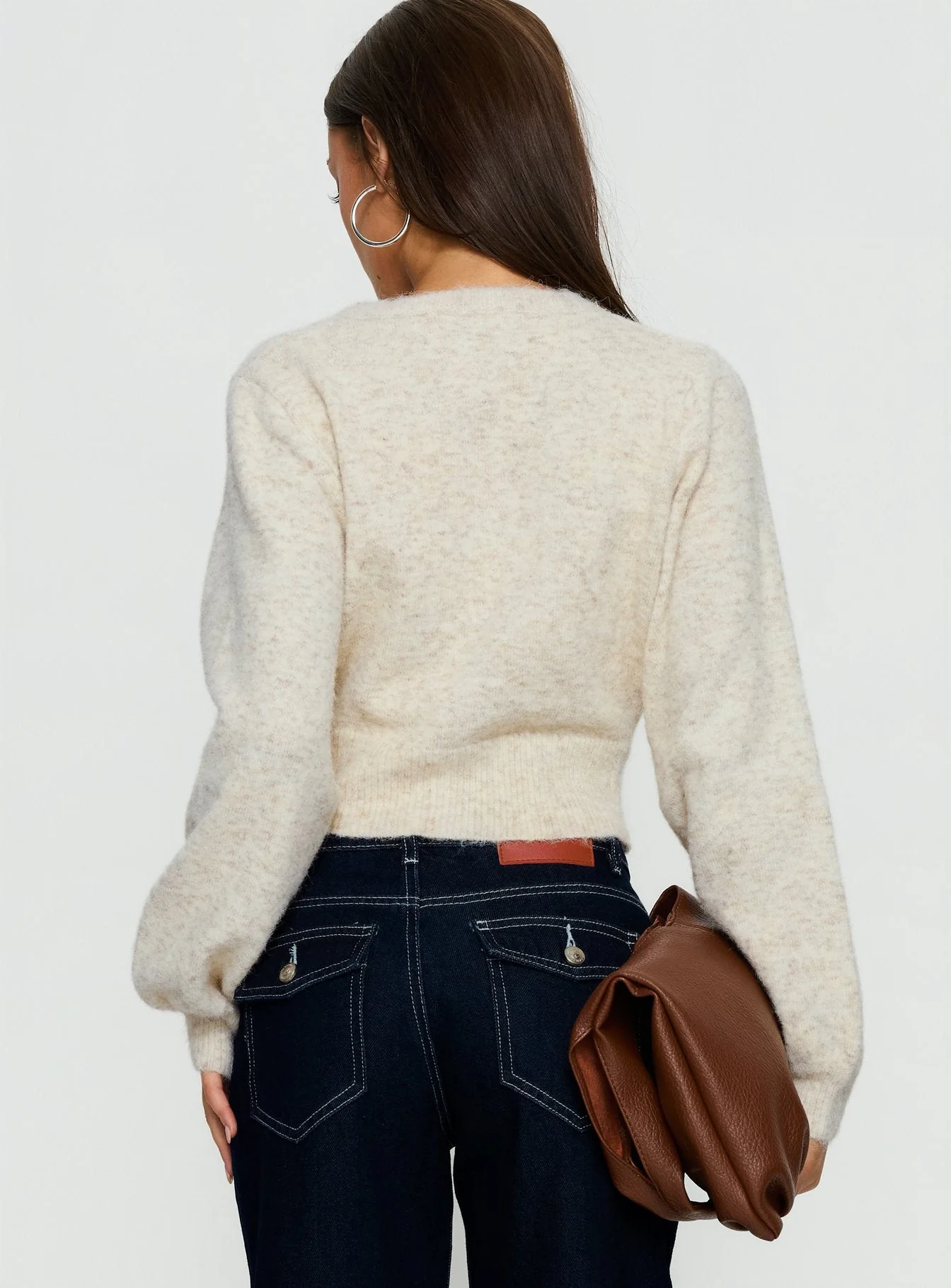 Dawsen Button Down Cardigan Cream - Image 5