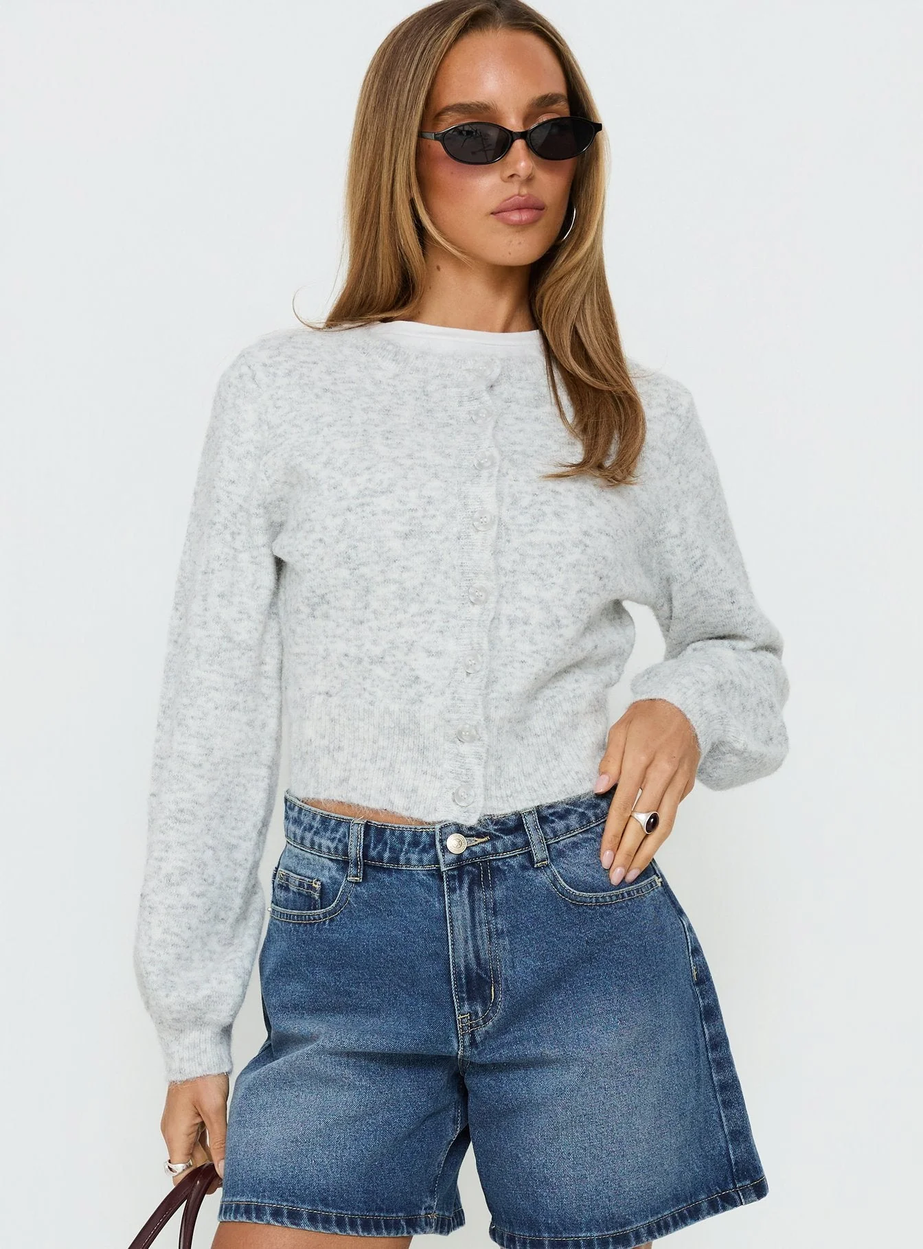 Dawsen Button Down Cardigan Grey - Image 2