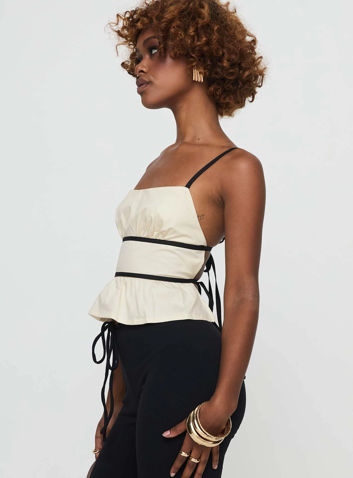 Daxon Top Cream / Black - Image 4