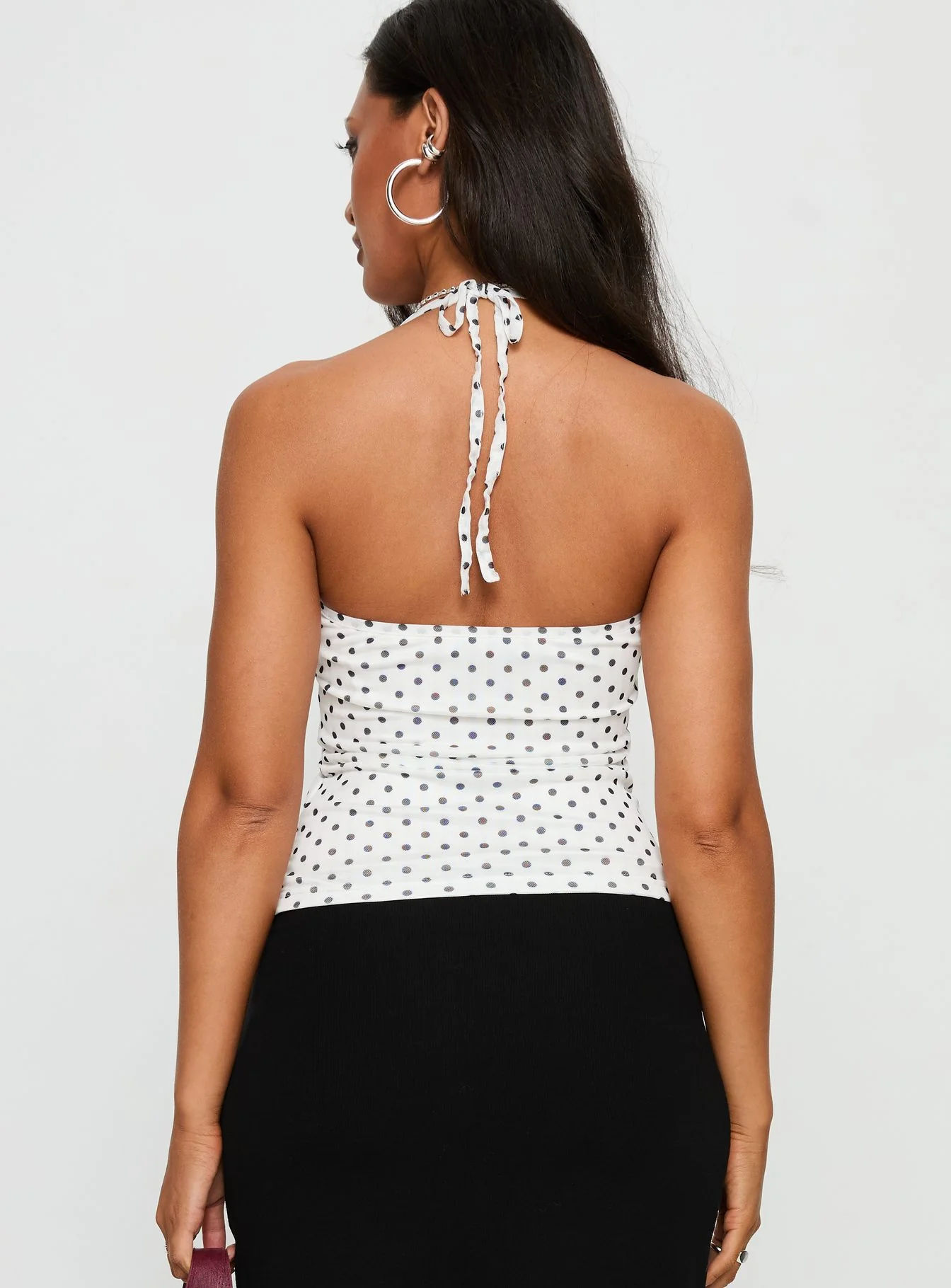 Days Of Summer Ruffle Top White Polka Dot - Image 5
