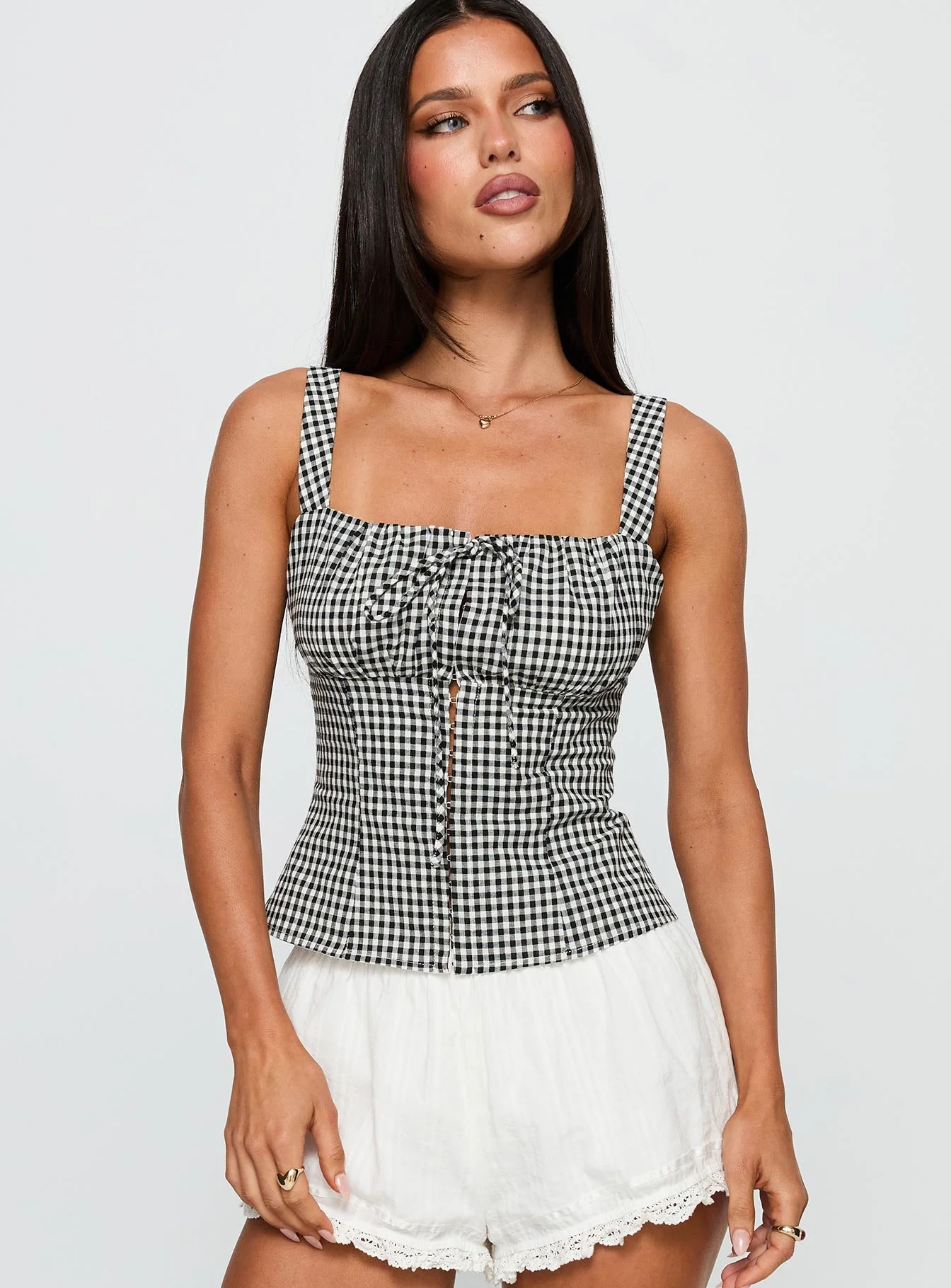 Modern Girl Top Black Gingham - Image 2