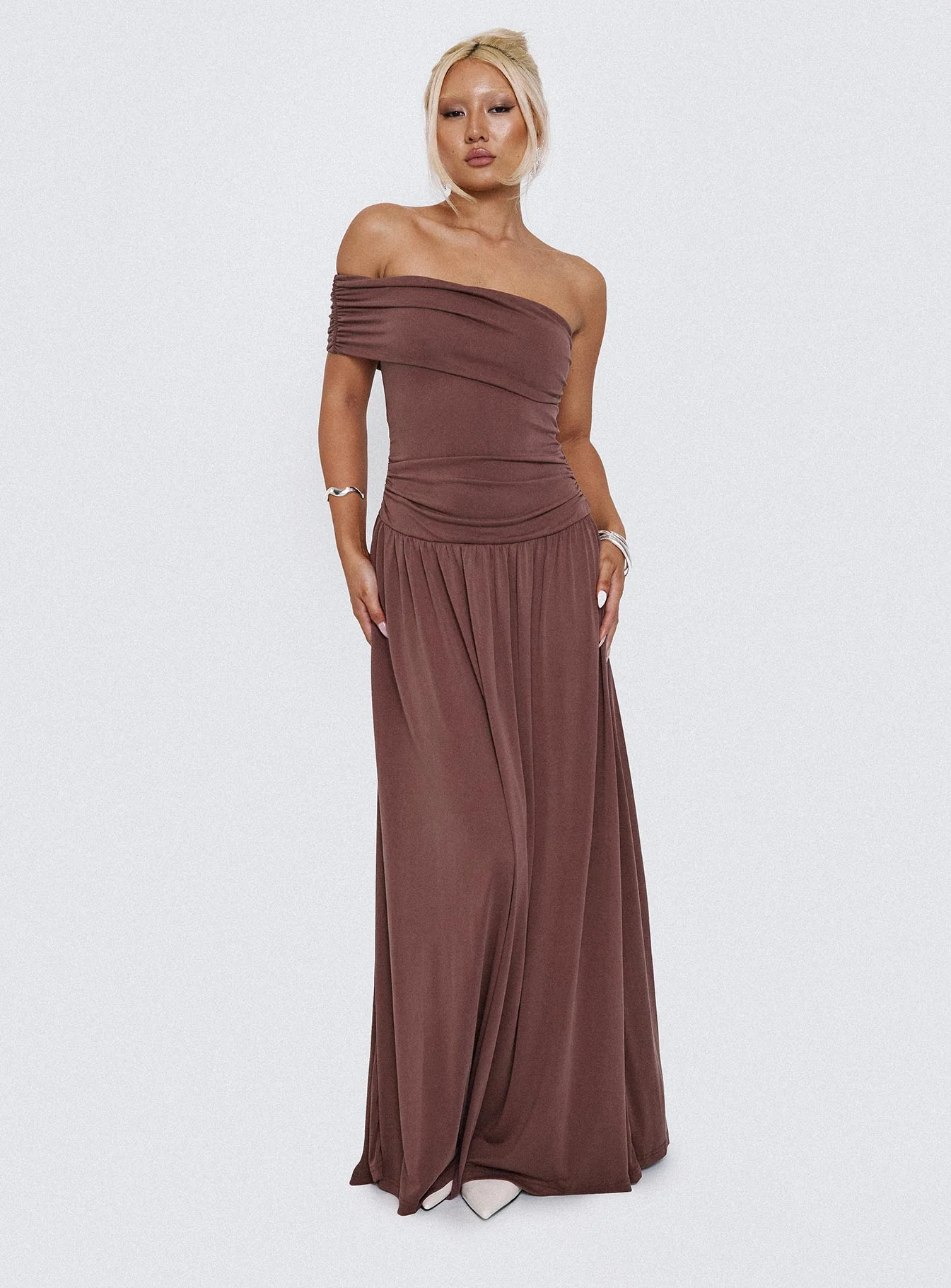 Decadence Strapless Maxi Dress Brown - Image 8