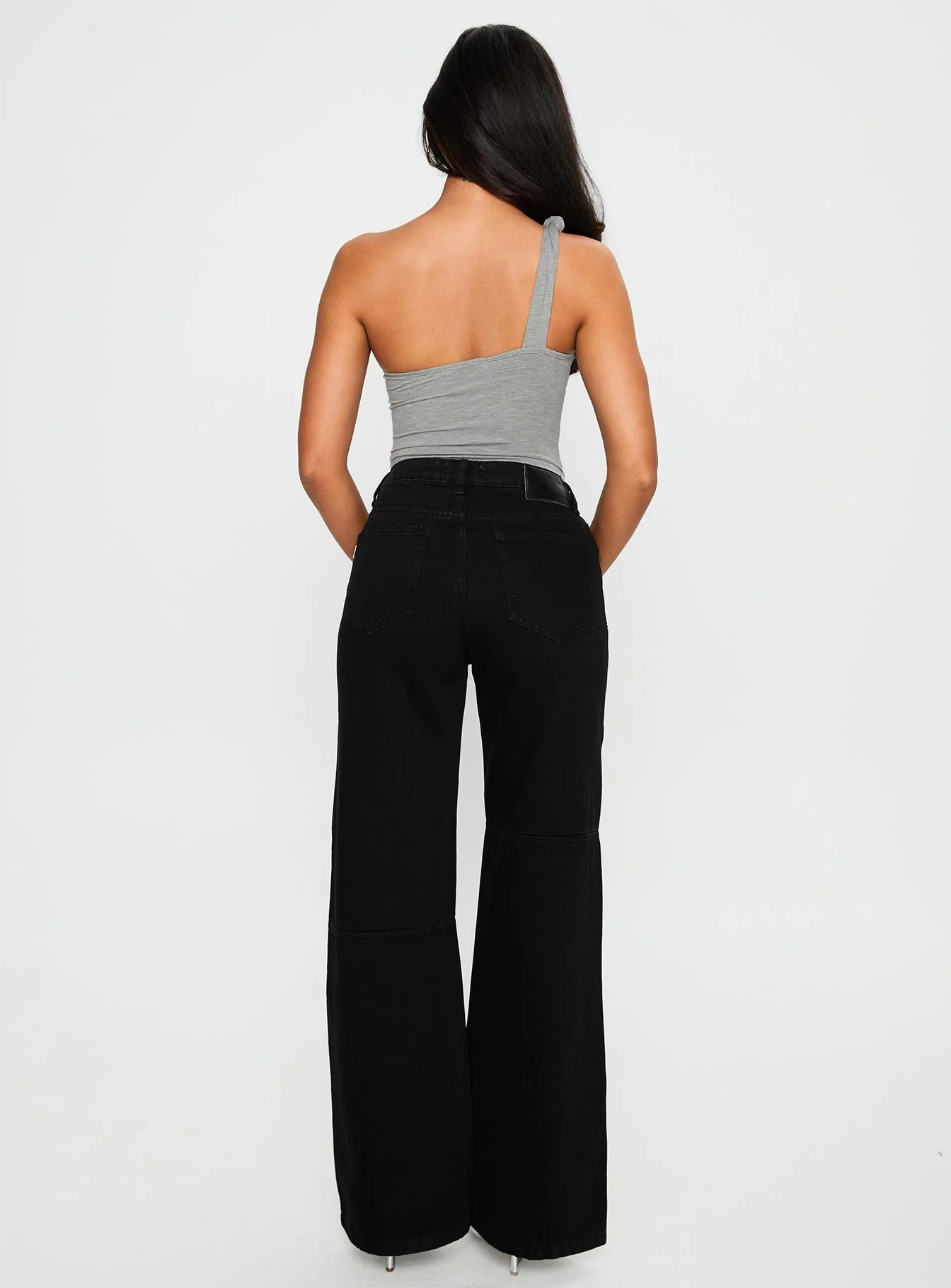 Defender Mid Rise Wide Leg Jeans Black - Image 4