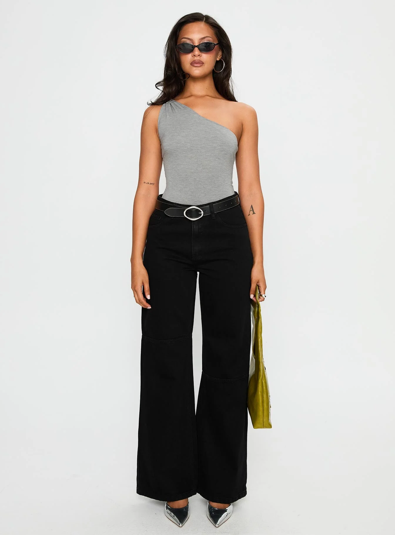 Defender Mid Rise Wide Leg Jeans Black - Image 6