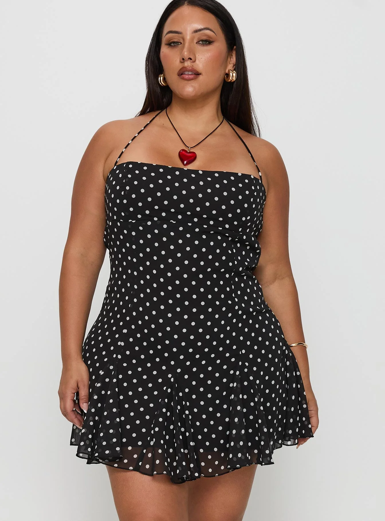 Delamere Mini Dress Black / White Polka Dot Curve - Image 2