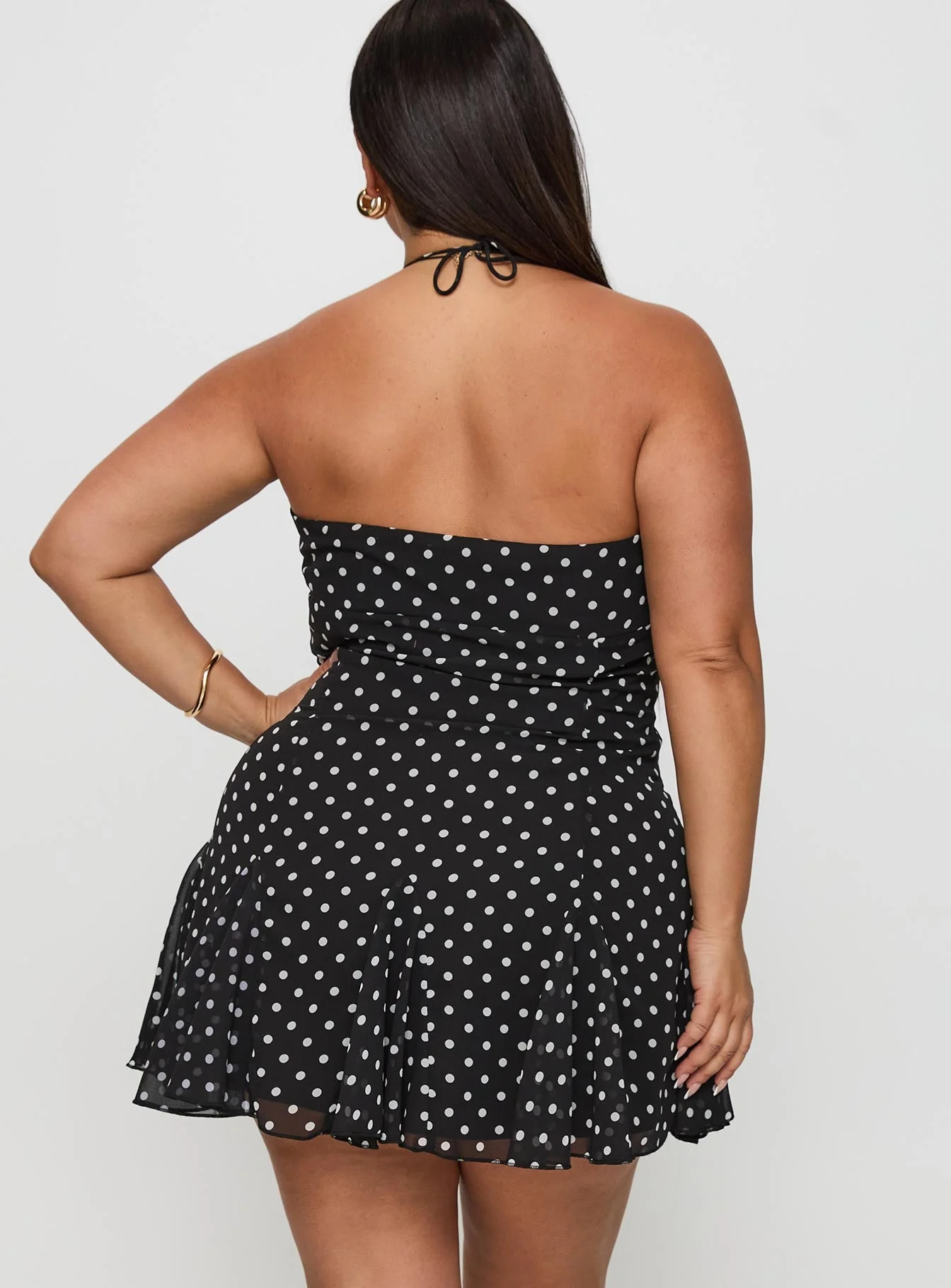 Delamere Mini Dress Black / White Polka Dot Curve - Image 5