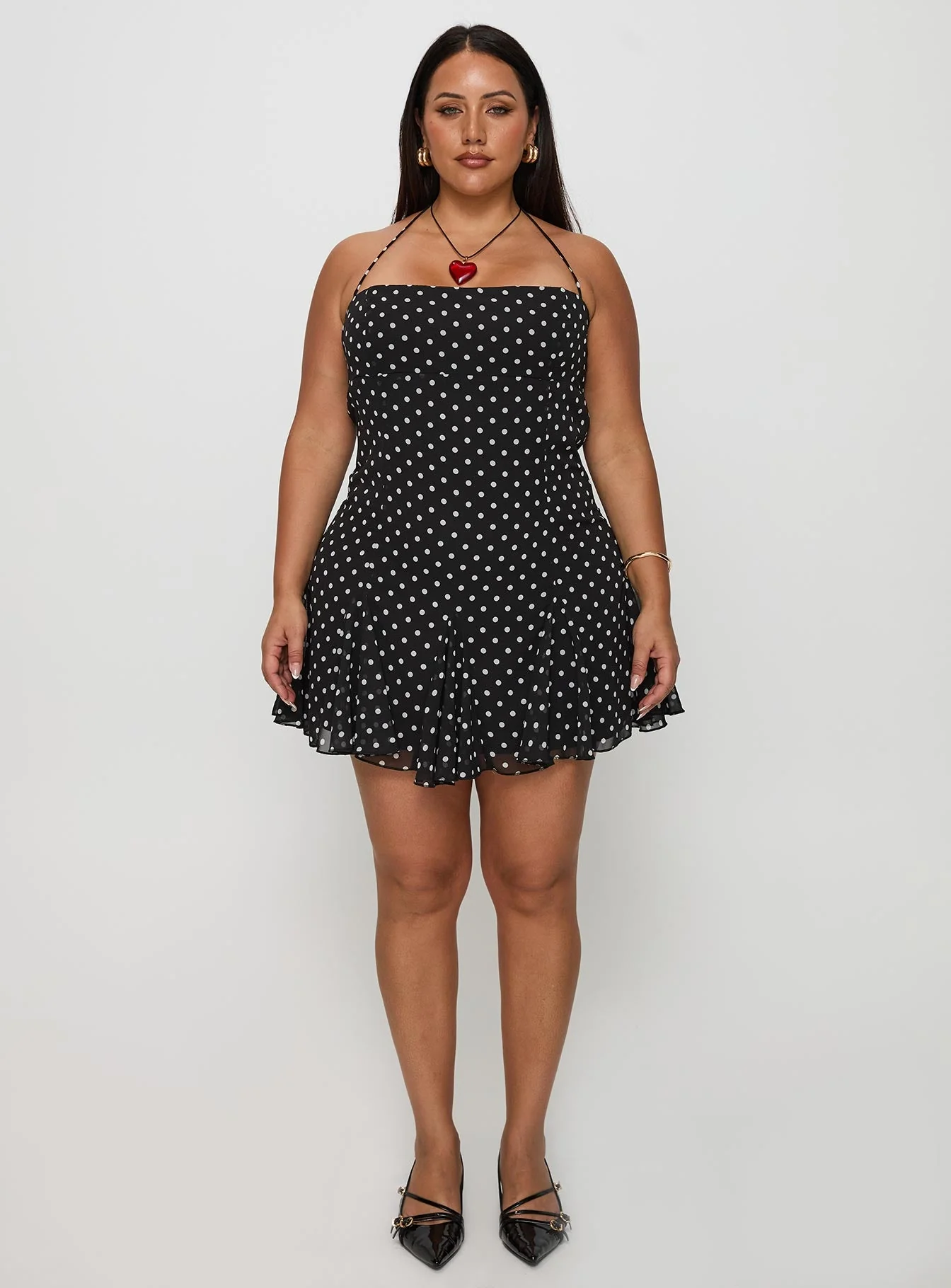 Delamere Mini Dress Black / White Polka Dot Curve - Image 7