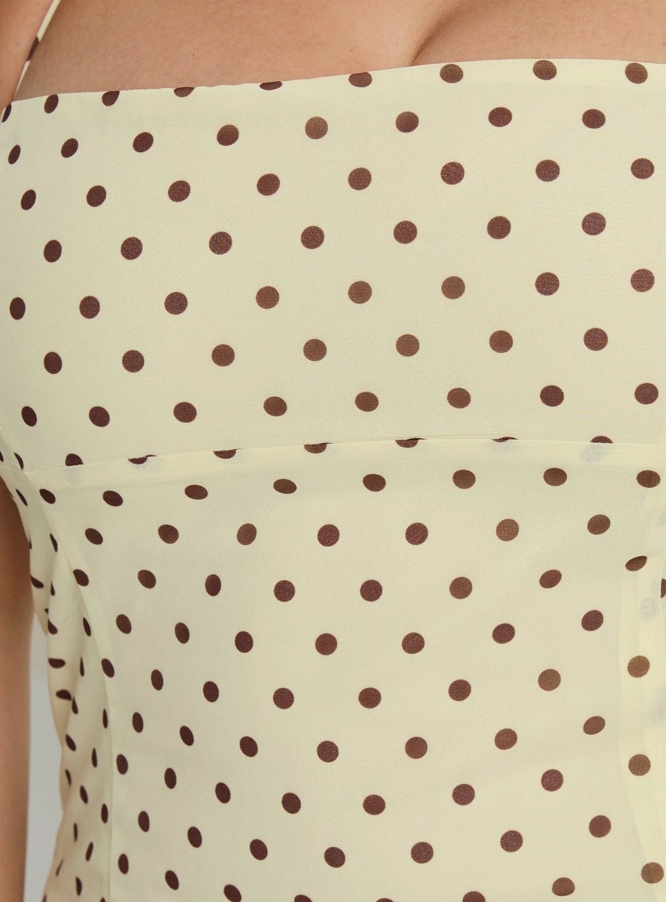 Delamere Mini Dress Yellow / Brown Polka Curve - Image 6