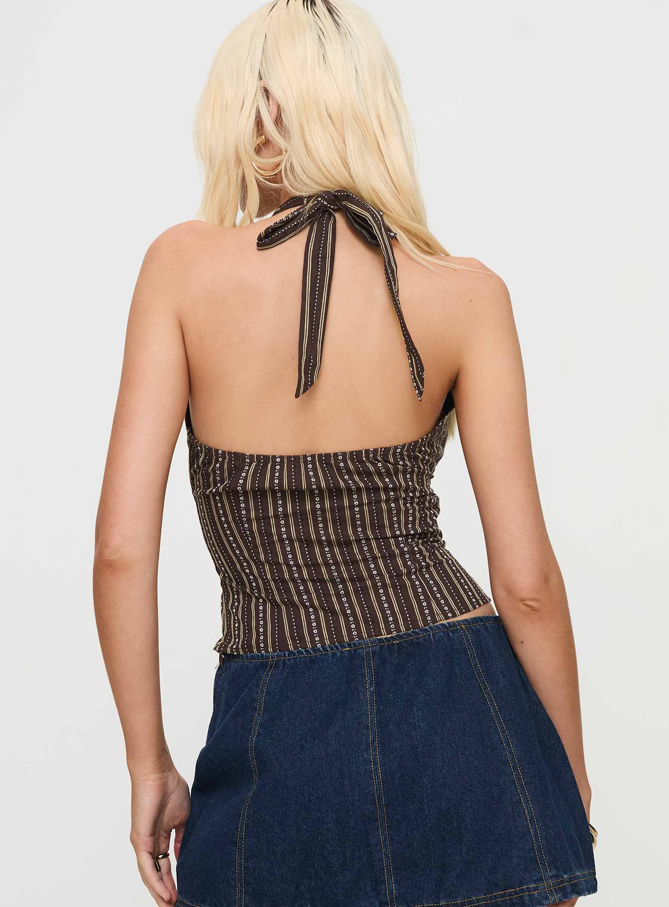 Delfine Top Brown Stripe - Image 5