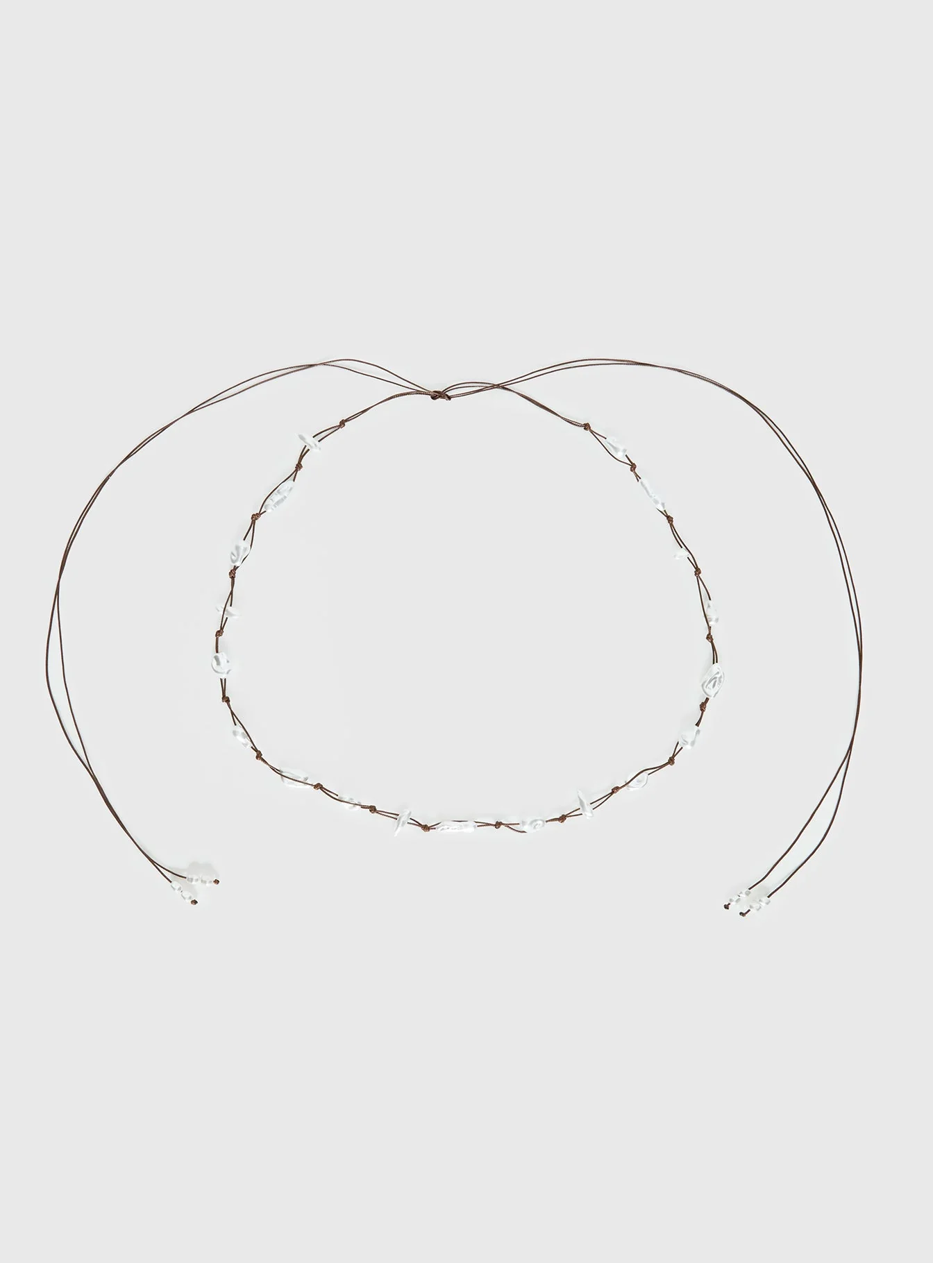 Delle Pearl Detail Wrap Belt Brown - Image 2
