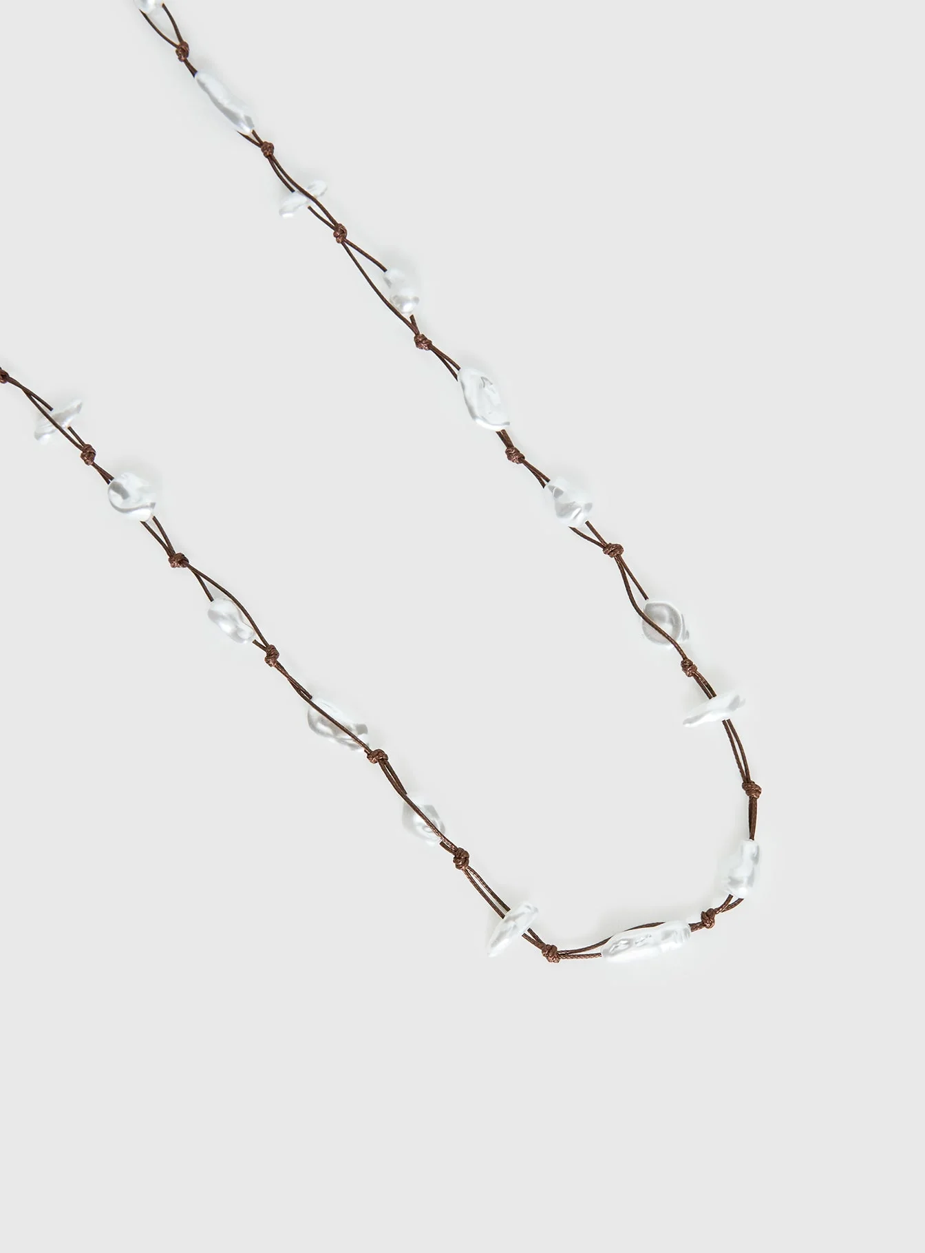 Delle Pearl Detail Wrap Belt Brown - Image 3