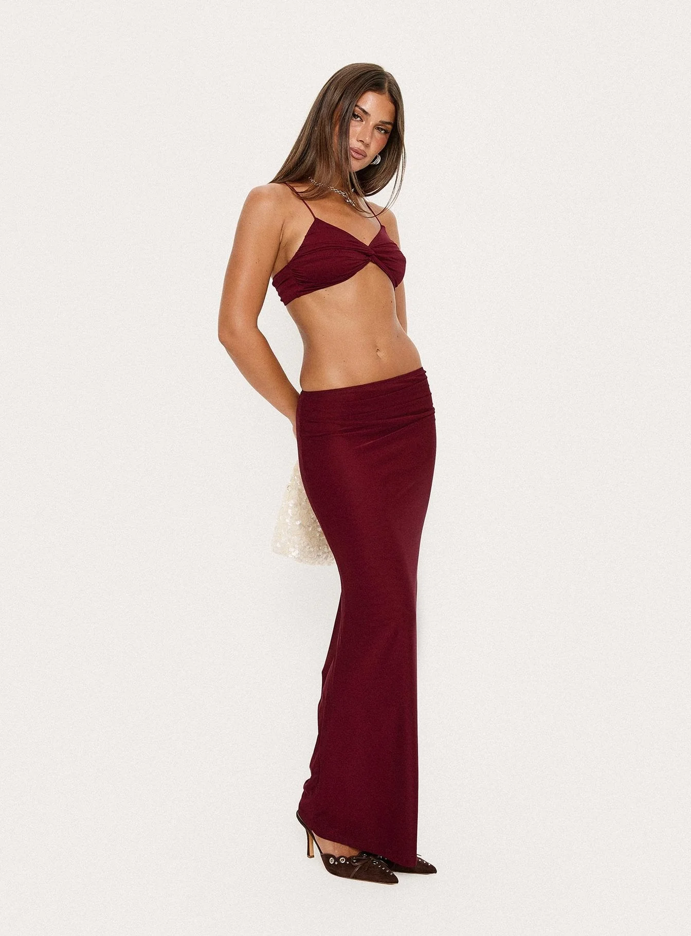 Delores Ruched Top Red - Image 9