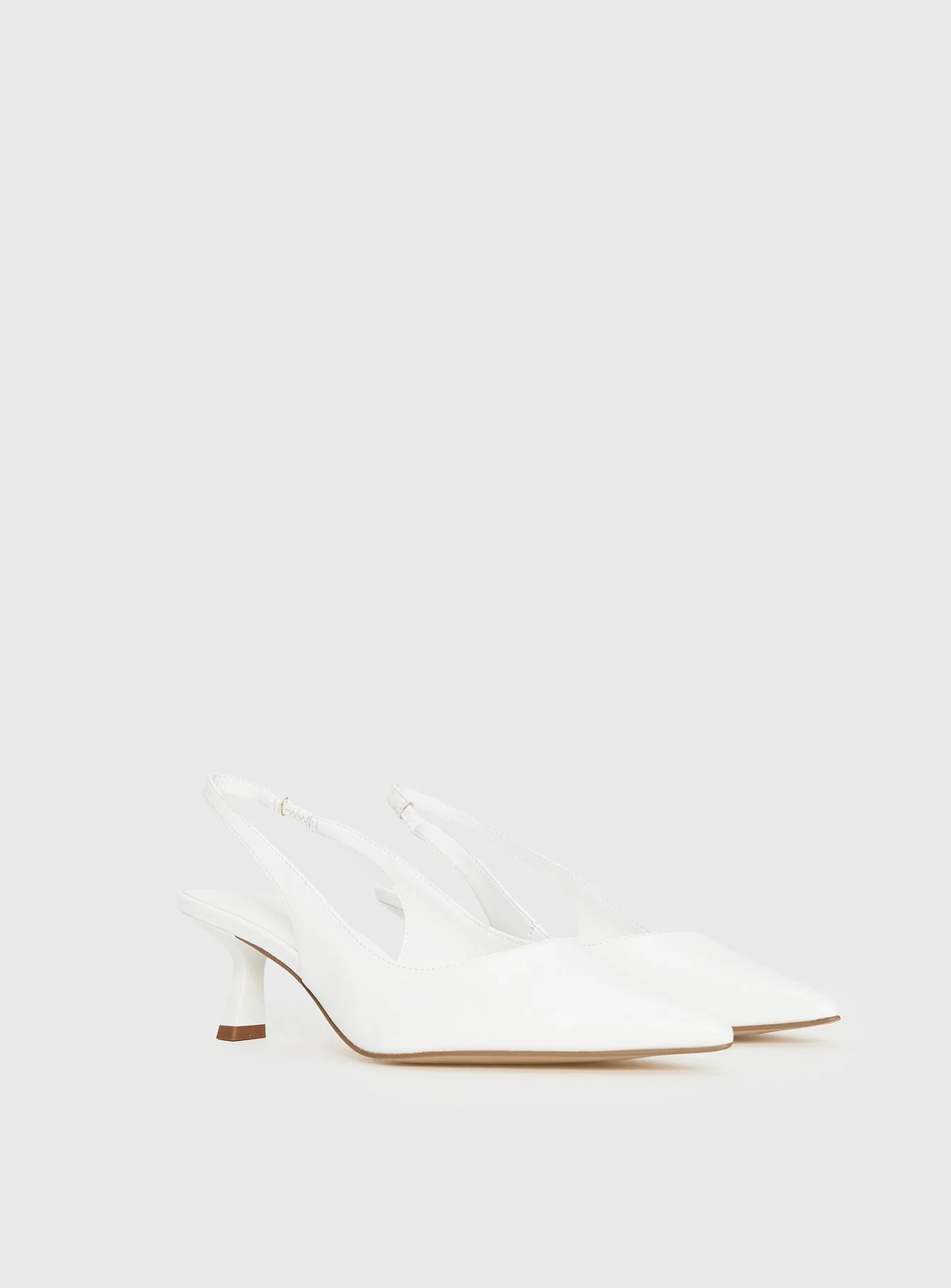 Denalia Pointed Toe Heels White Matte - Image 3