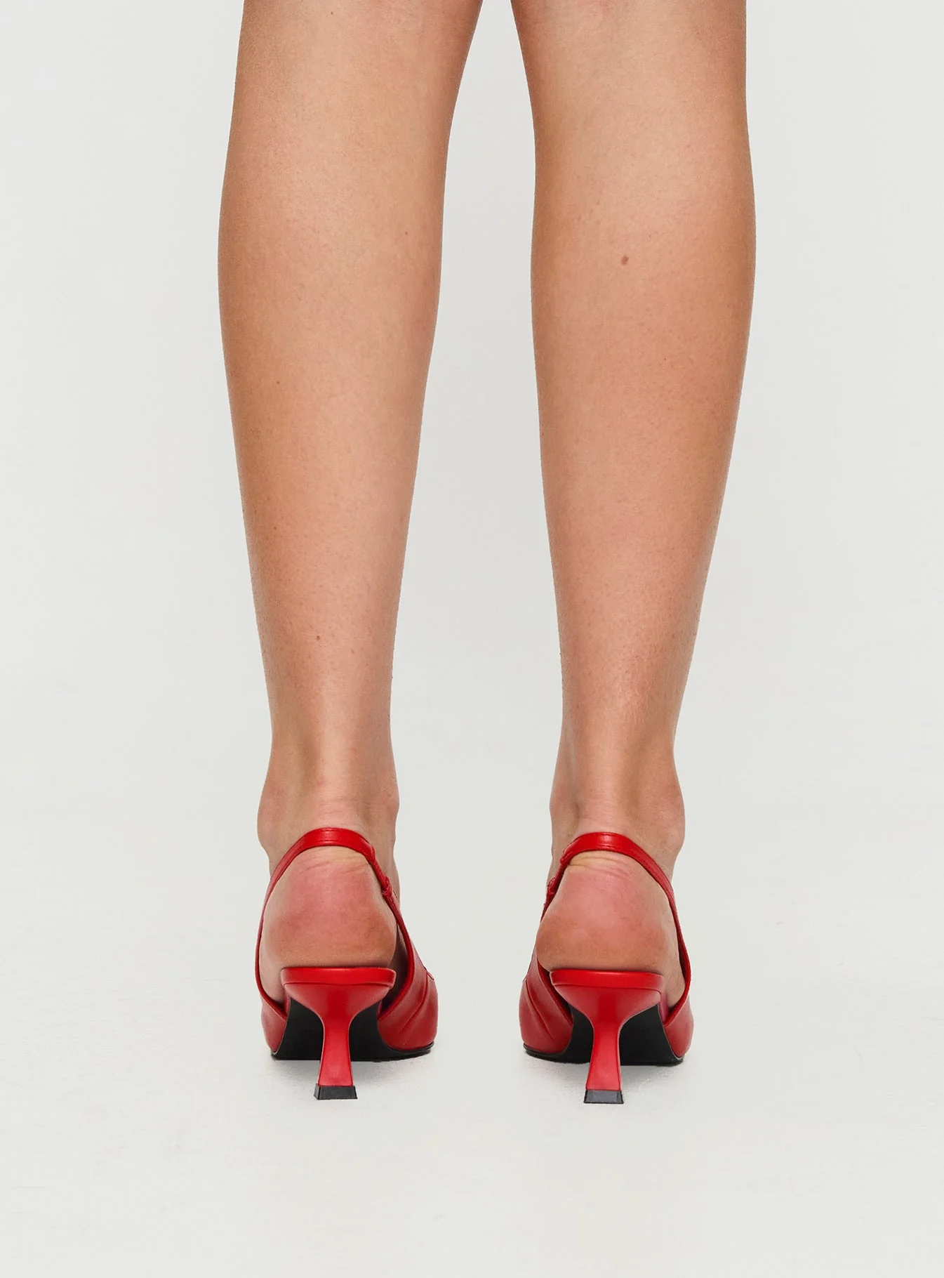 Denalia Pointed Toe Heels Red Matte - Image 4