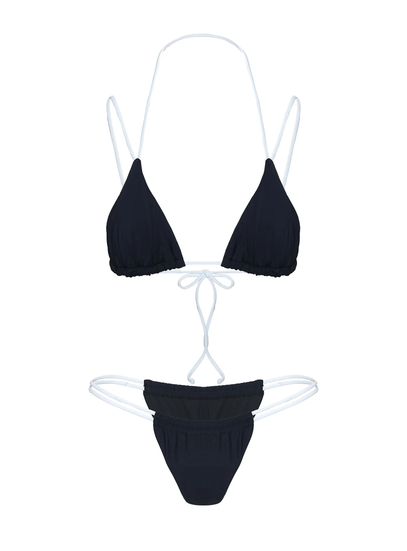 Desiree Triangle Bikini Top Black / White - Image 5