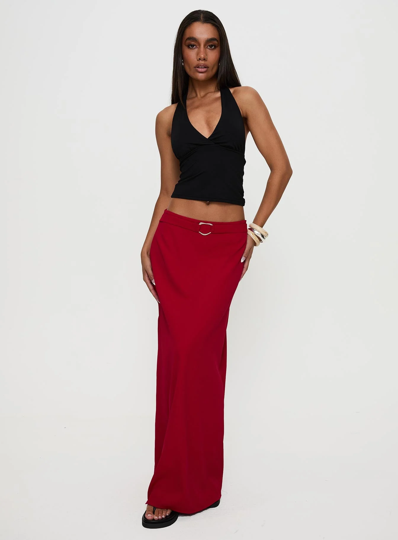 Devoted Maxi Skirt Red - Image 2