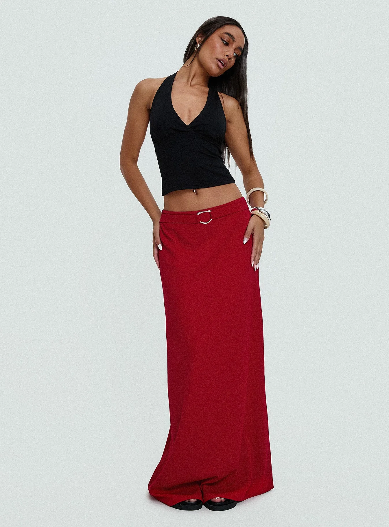 Devoted Maxi Skirt Red - Image 8