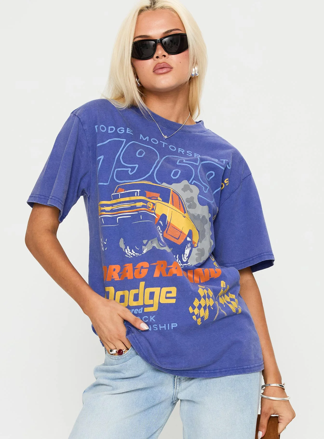 Dodge 1969 Oversized Graphic Top Blue - Image 2