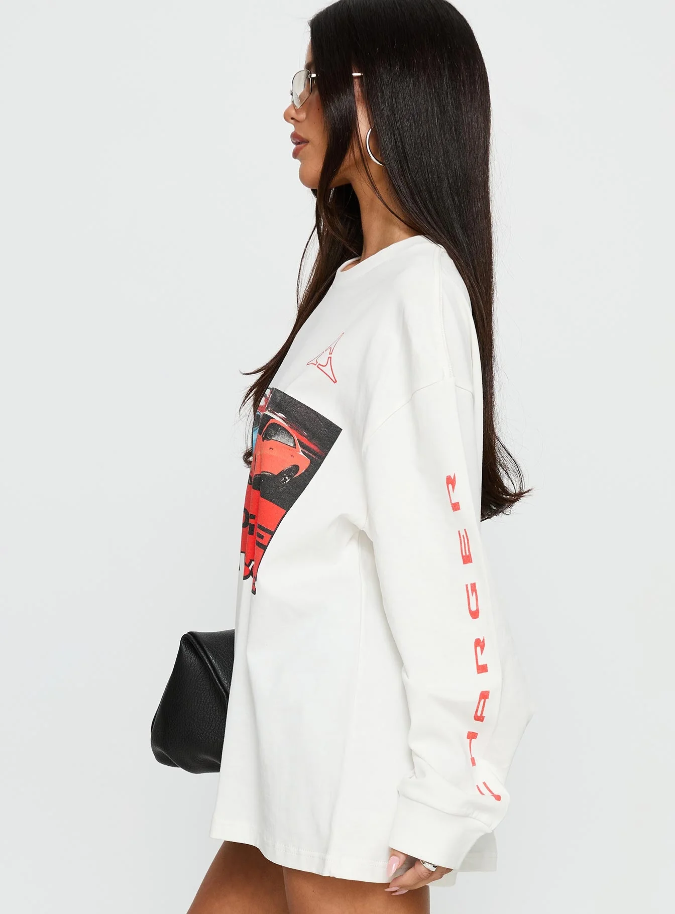 Dodge Electric Muscle Long Sleeve Graphic Top White - Image 4
