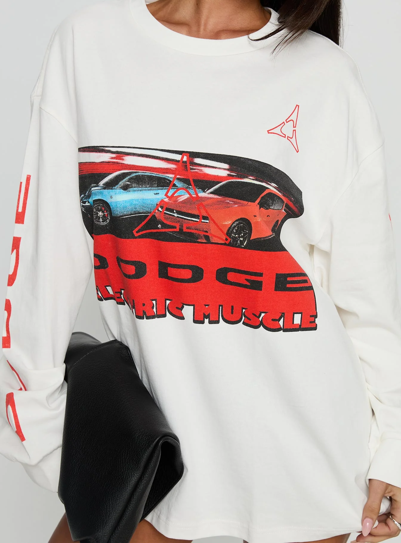 Dodge Electric Muscle Long Sleeve Graphic Top White - Image 6
