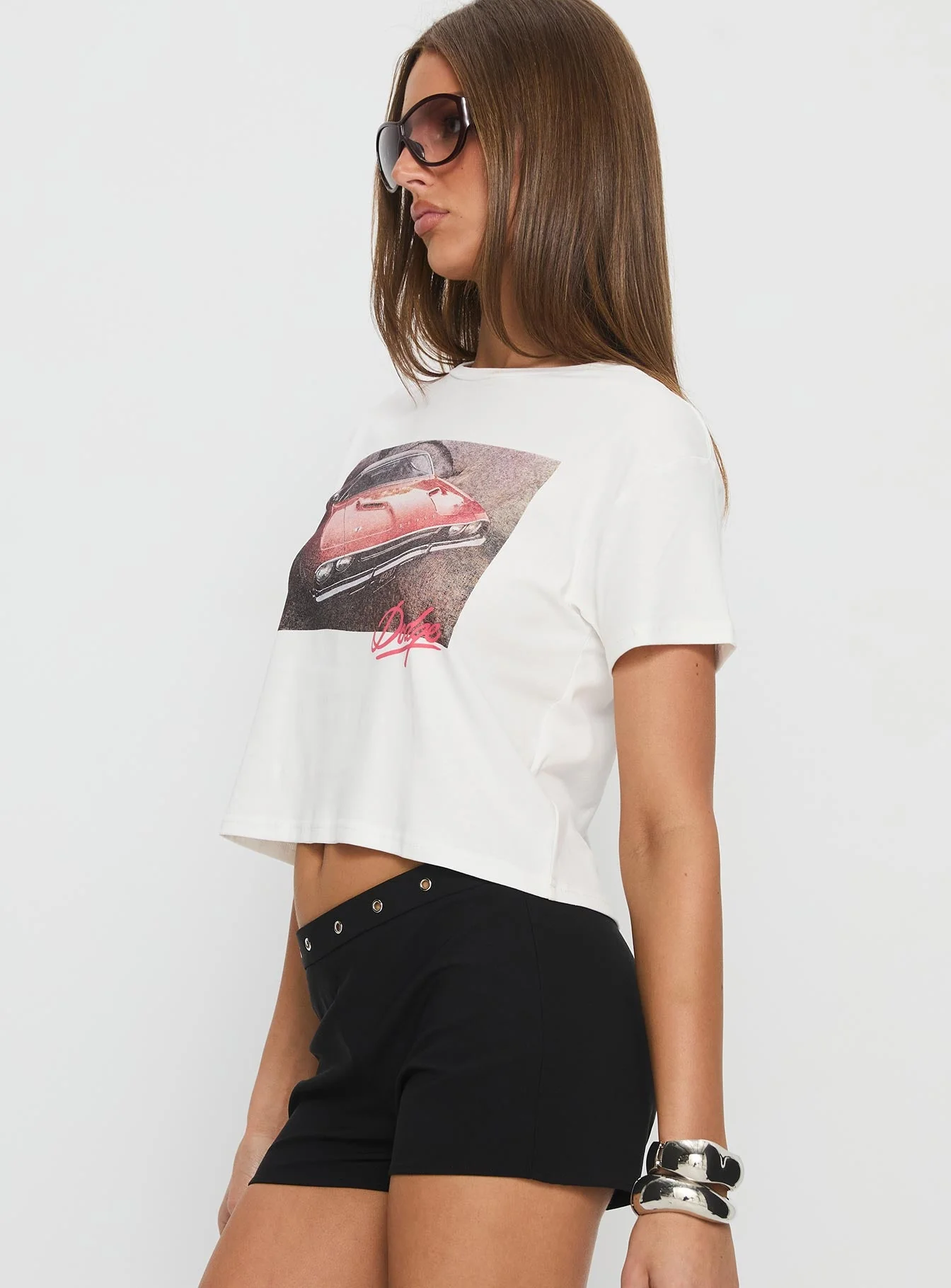 Dodge Girl Graphic Top White - Image 4