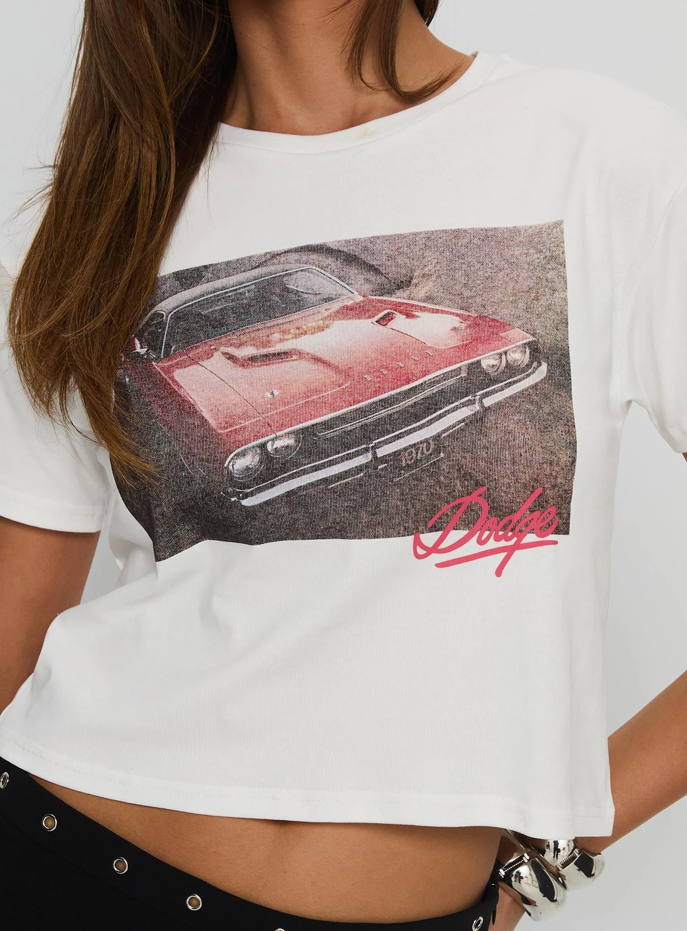 Dodge Girl Graphic Top White - Image 6
