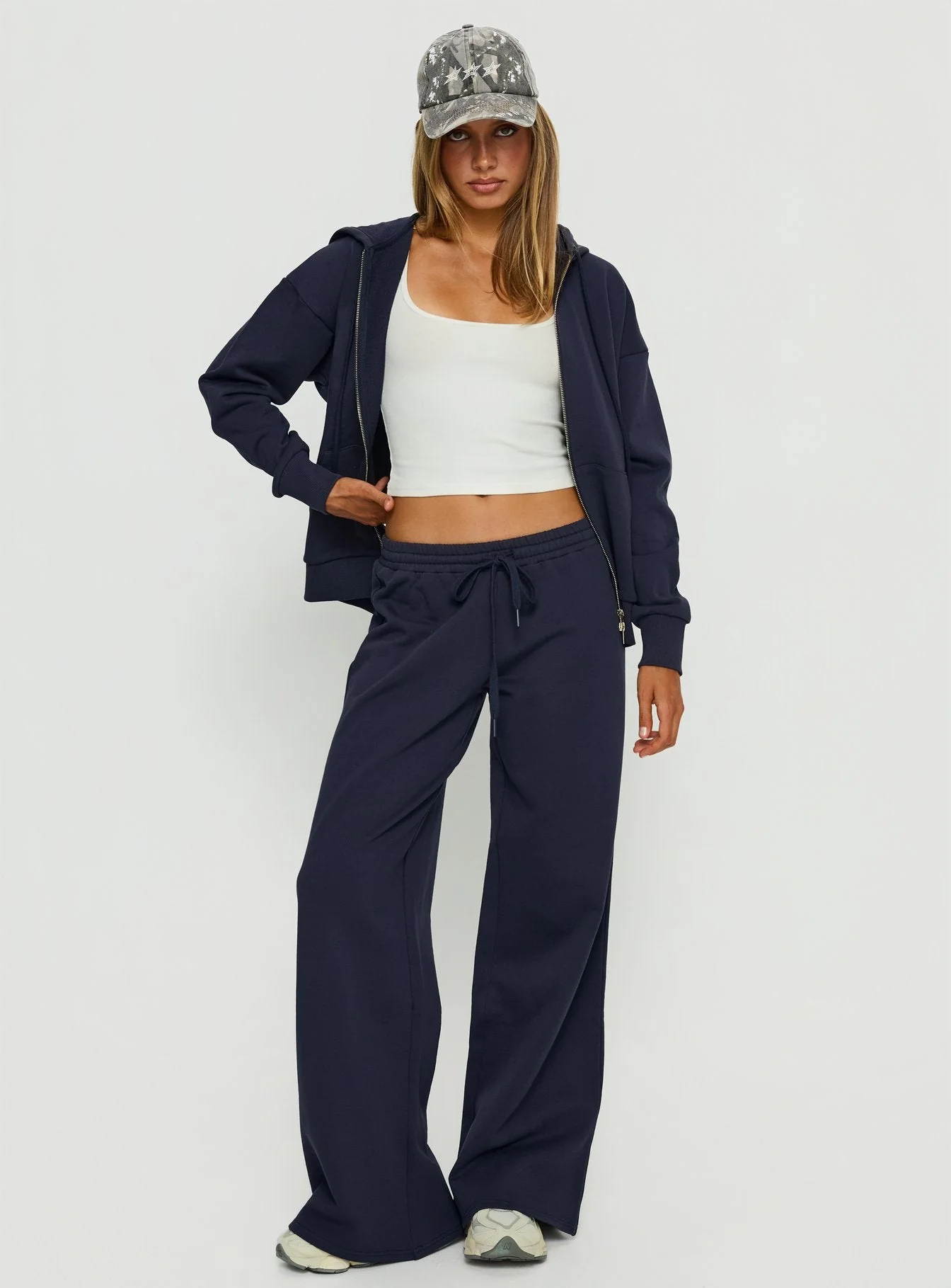 Dodie Wide Leg Pants Navy - Image 3
