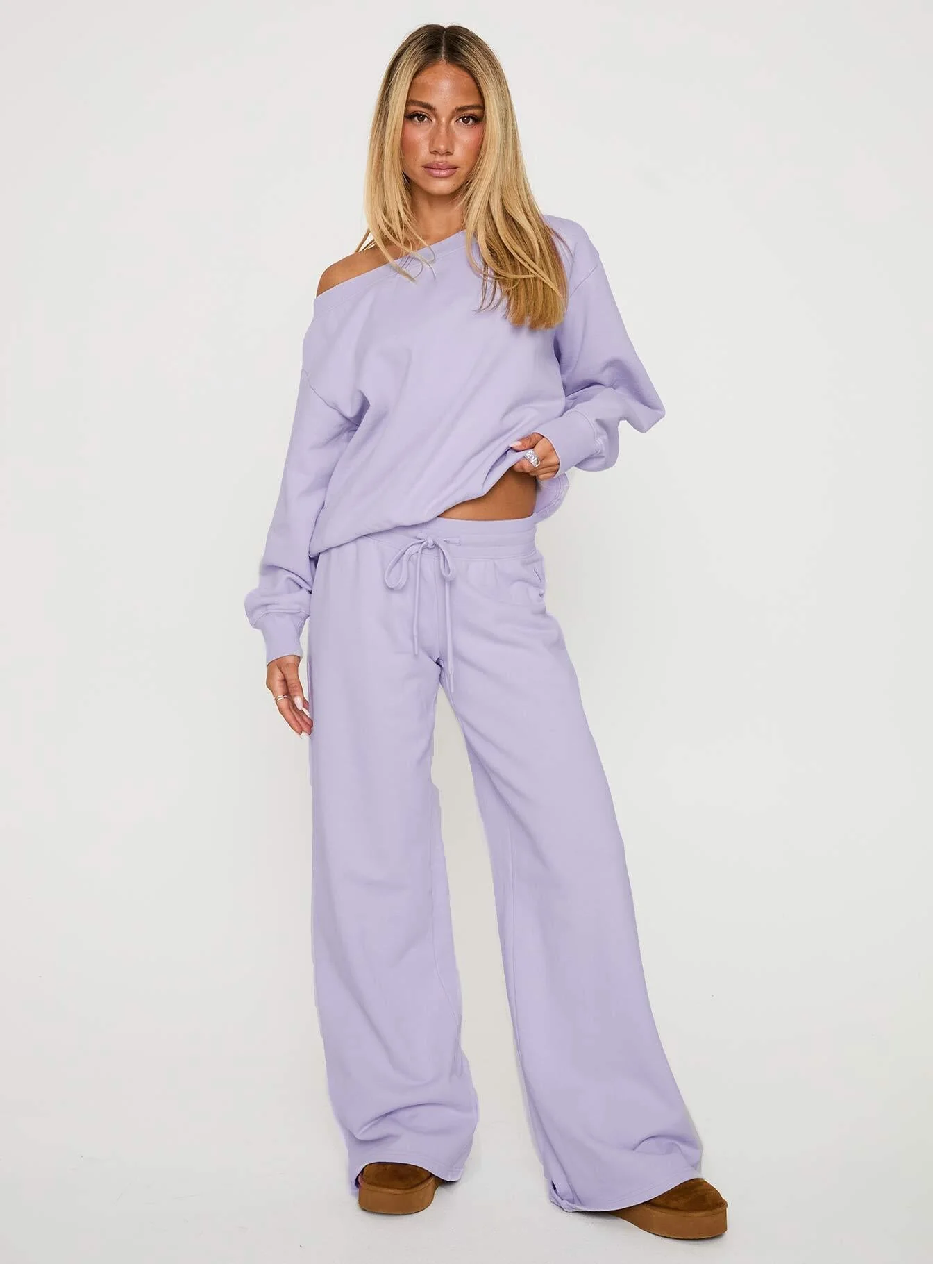 Dodie Wide Leg Pants Washed Lavender - Image 3