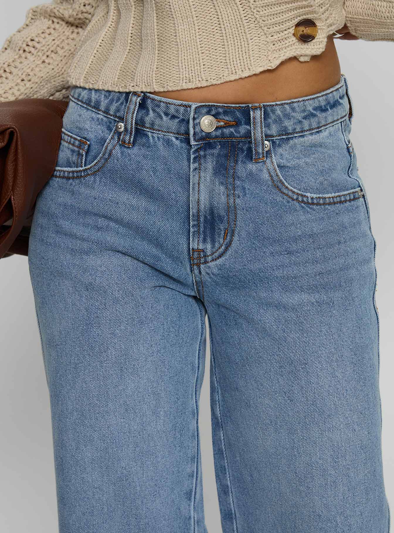 Dog Days Mid Rise Straight Leg Jeans Light Blue Wash - Image 6