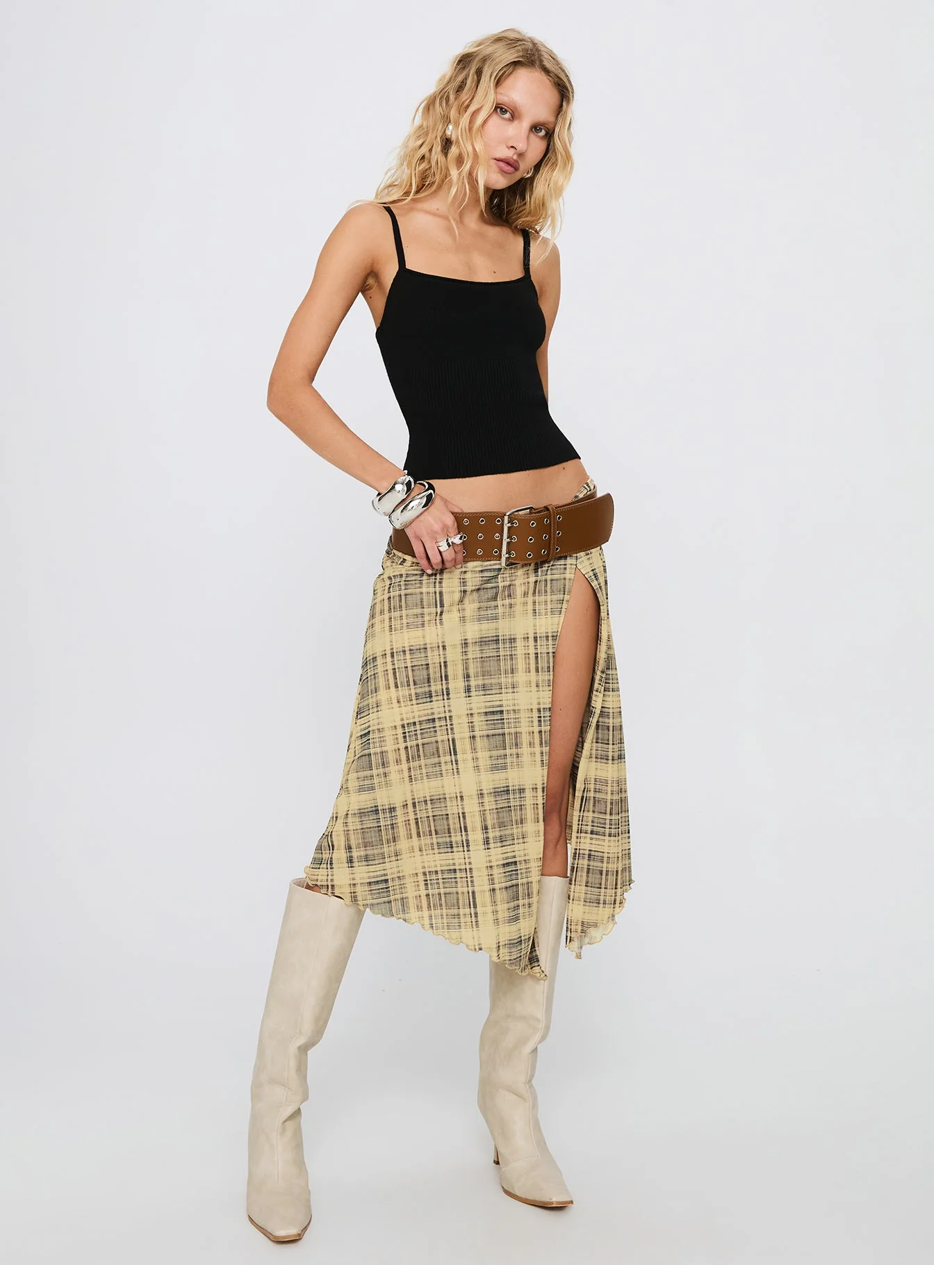 Juni Knit Cami Top Black - Image 3