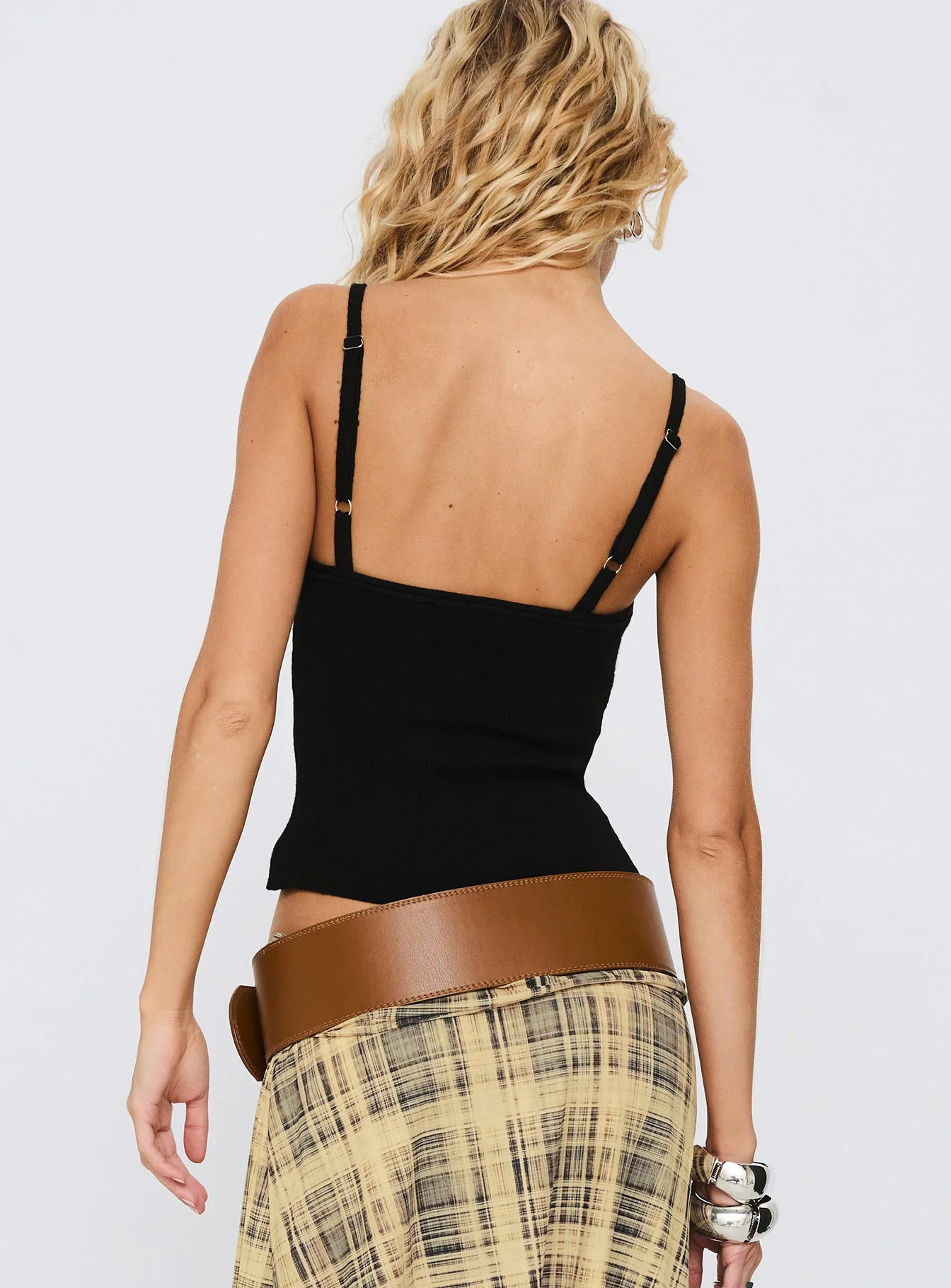 Juni Knit Cami Top Black - Image 5