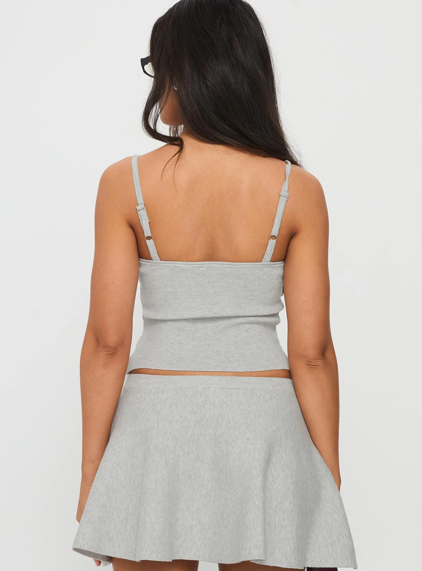Juni Knit Cami Top Grey Marle - Image 5