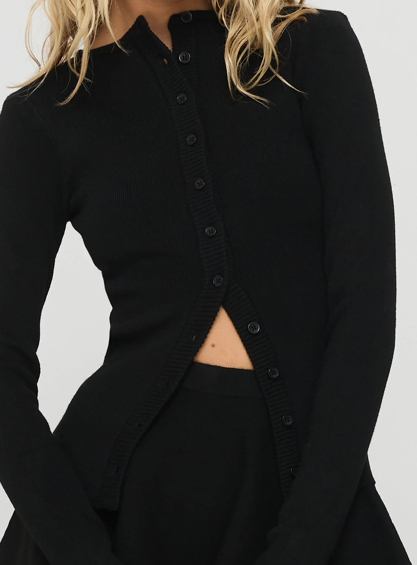 Juni Long Sleeve Knit Top Black - Image 5