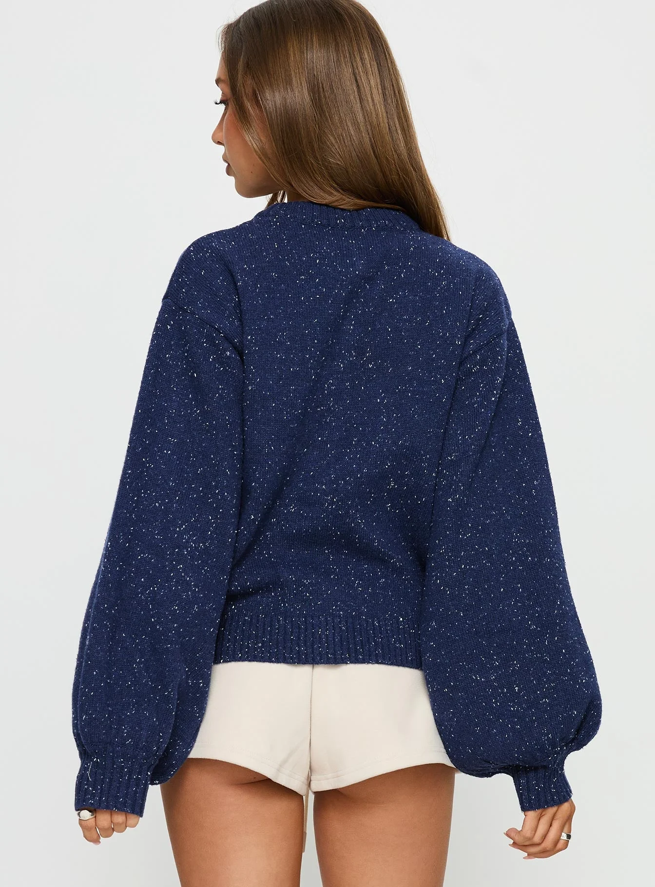Dorah Boxy Cardigan Navy Blue - Image 5