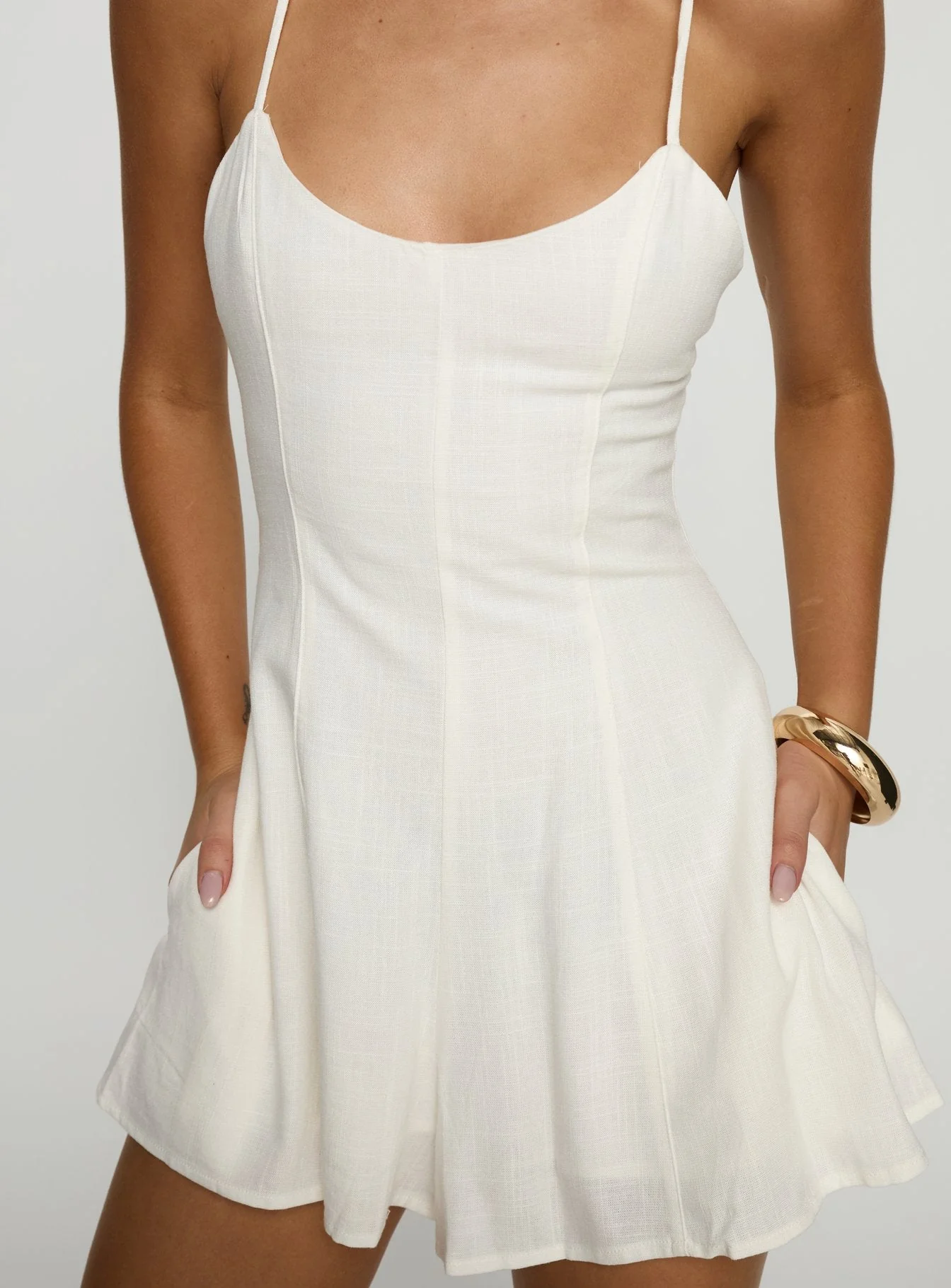 Dorothee Flowy Playsuit Cream - Image 6
