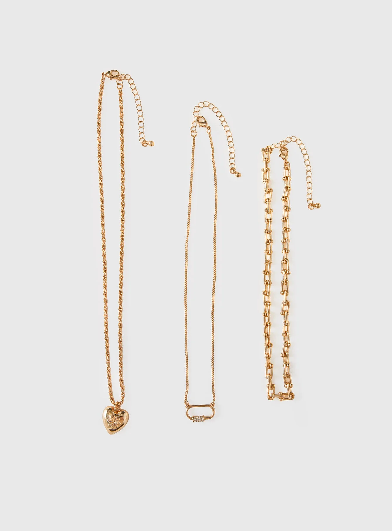 Double Date Layered Necklace Gold - Image 2
