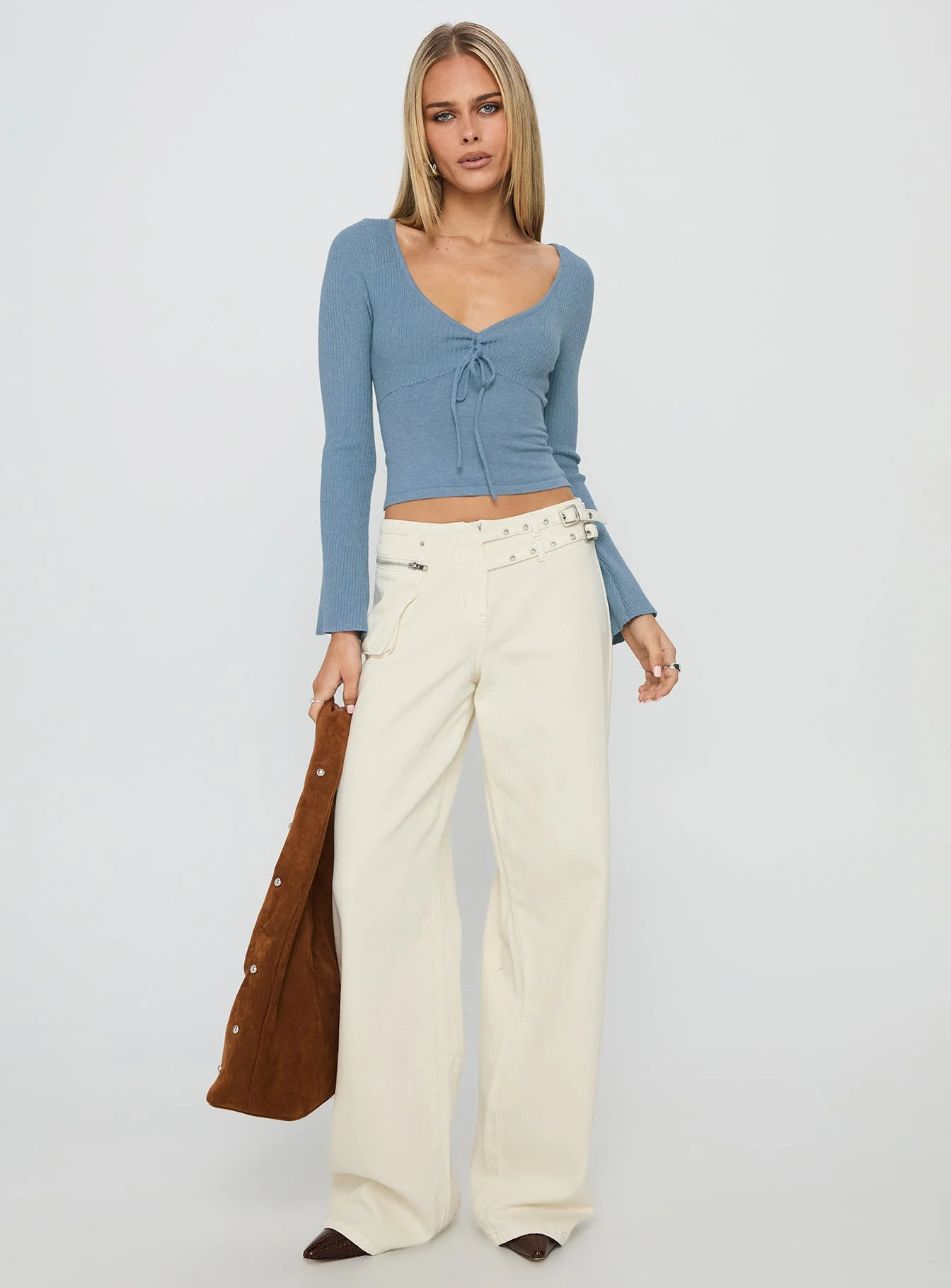Drawn Me In Long Sleeve Top Blue - Image 2