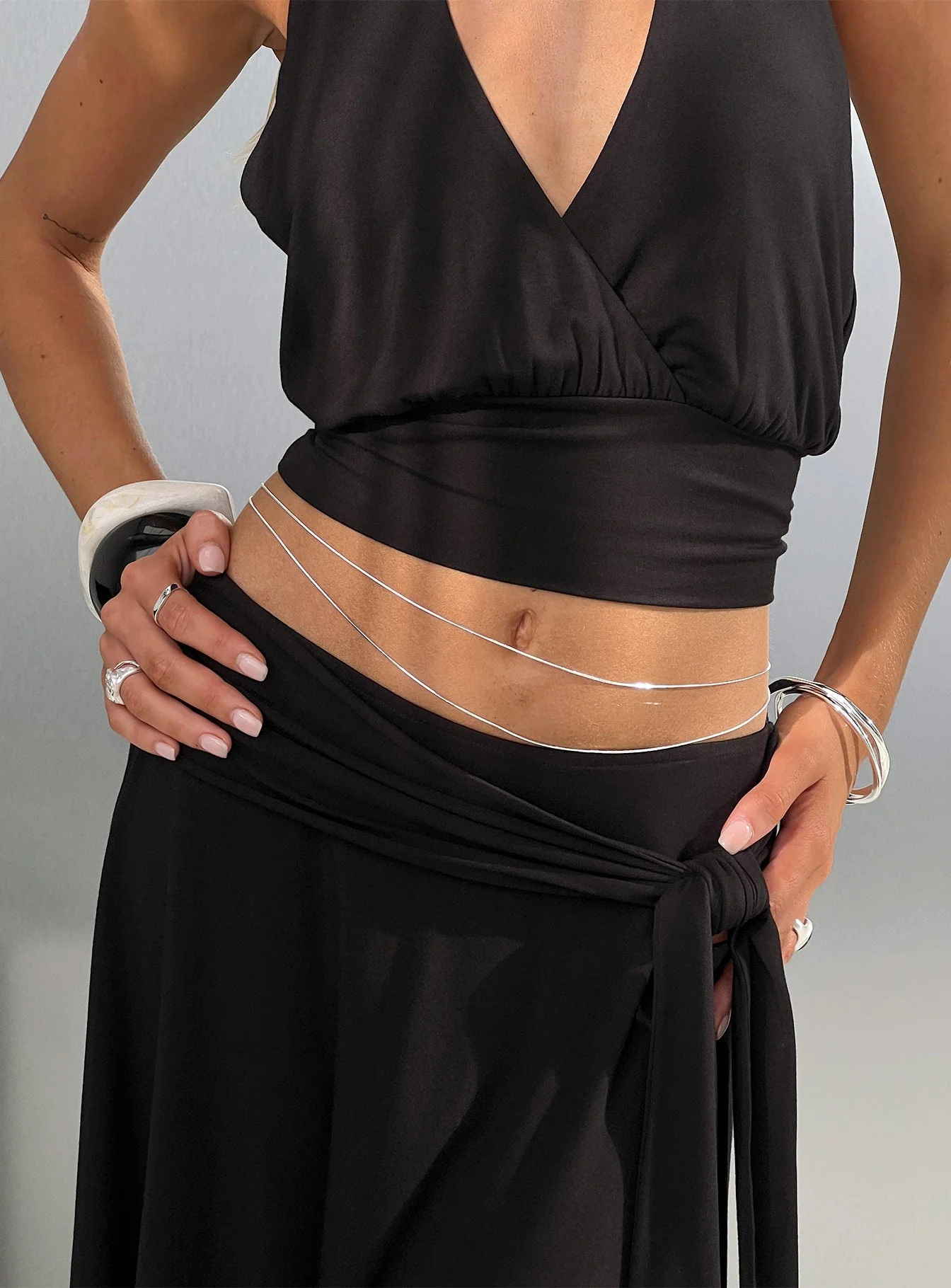 Dressed Up Dainty Chain Belt Silver
