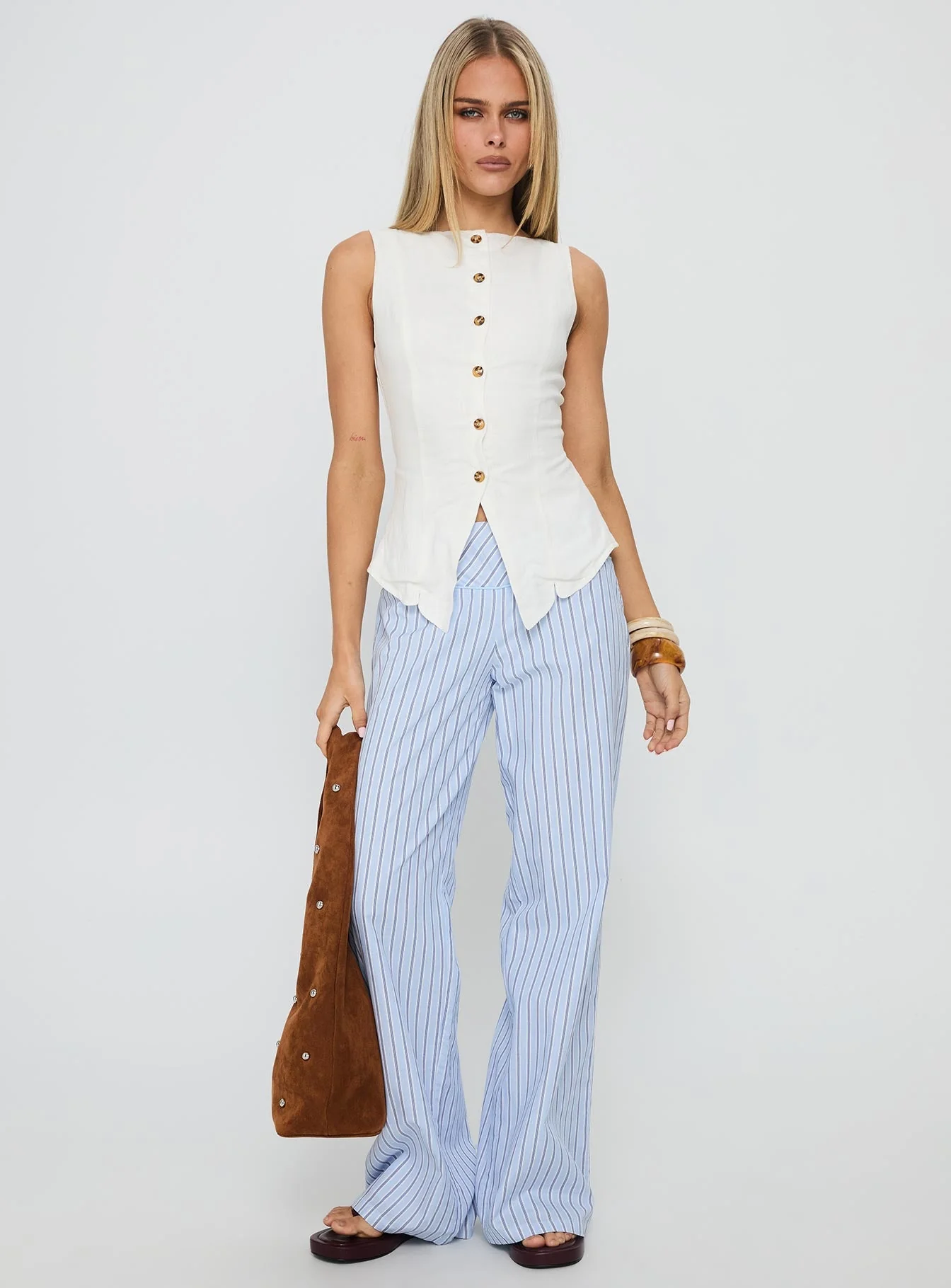 Dulcinea Longline Vest Top White - Image 3