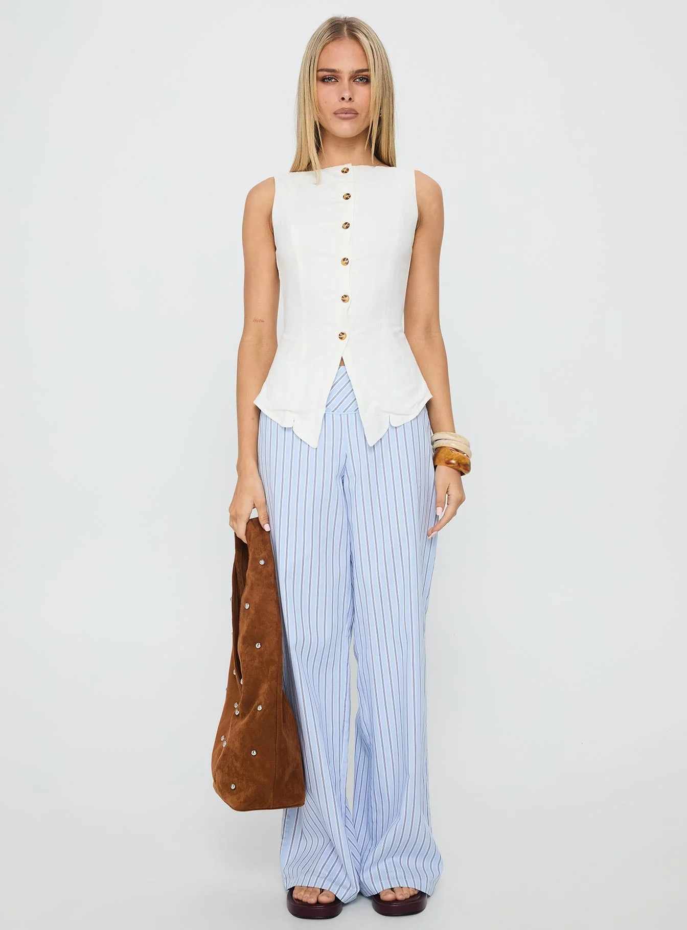 Dulcinea Longline Vest Top White - Image 7