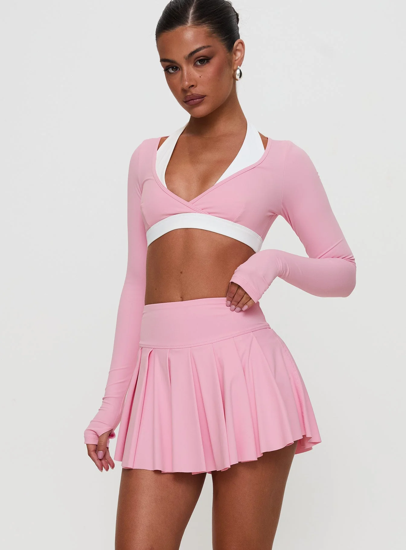 Dynamic Pleat Active Skort Pink - Image 2