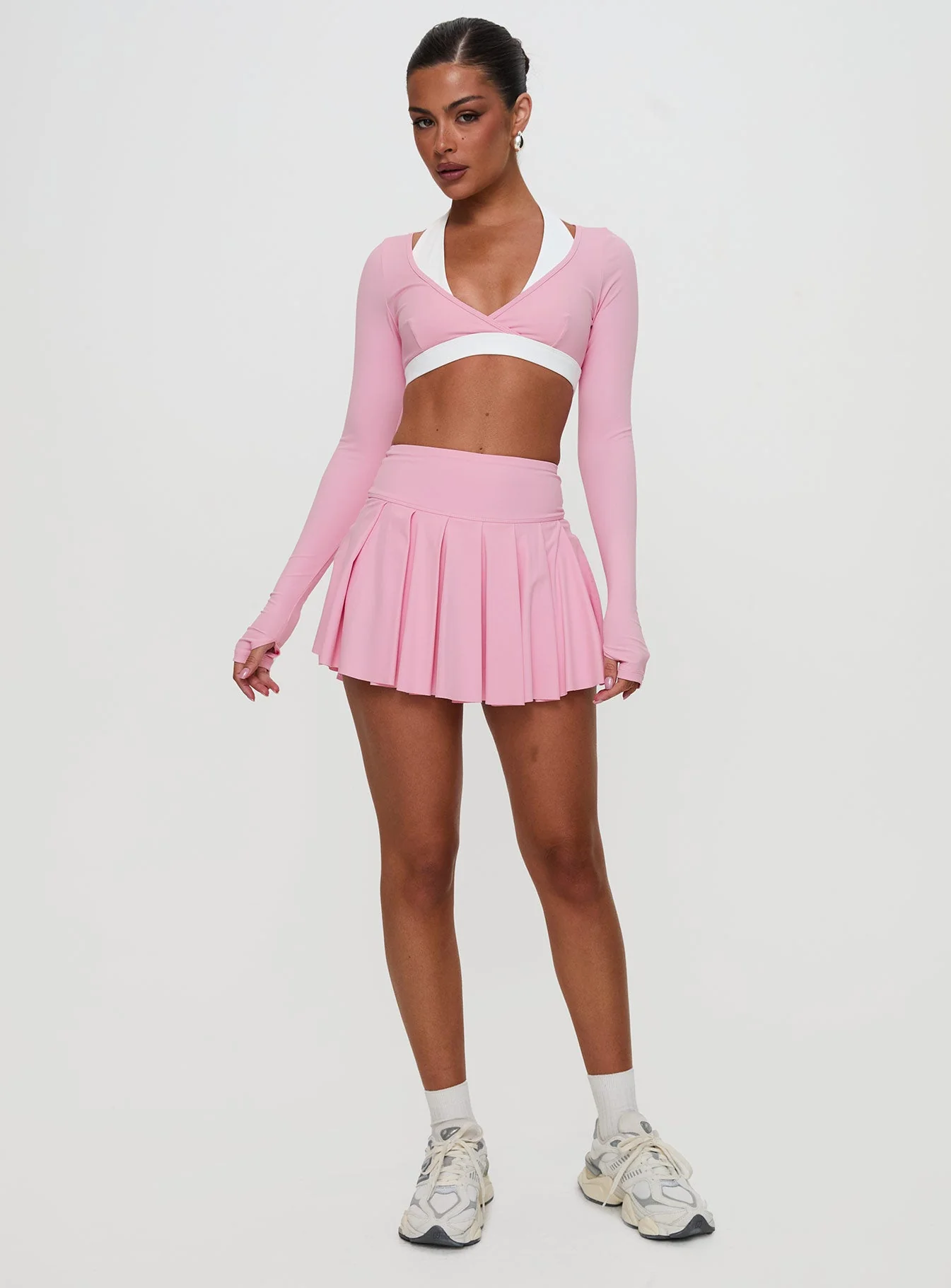 Dynamic Pleat Active Skort Pink - Image 3